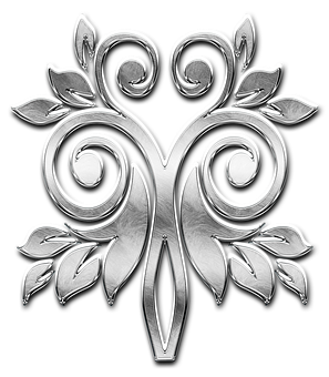 Design cu emblemă florală argintie — Flori Fundal