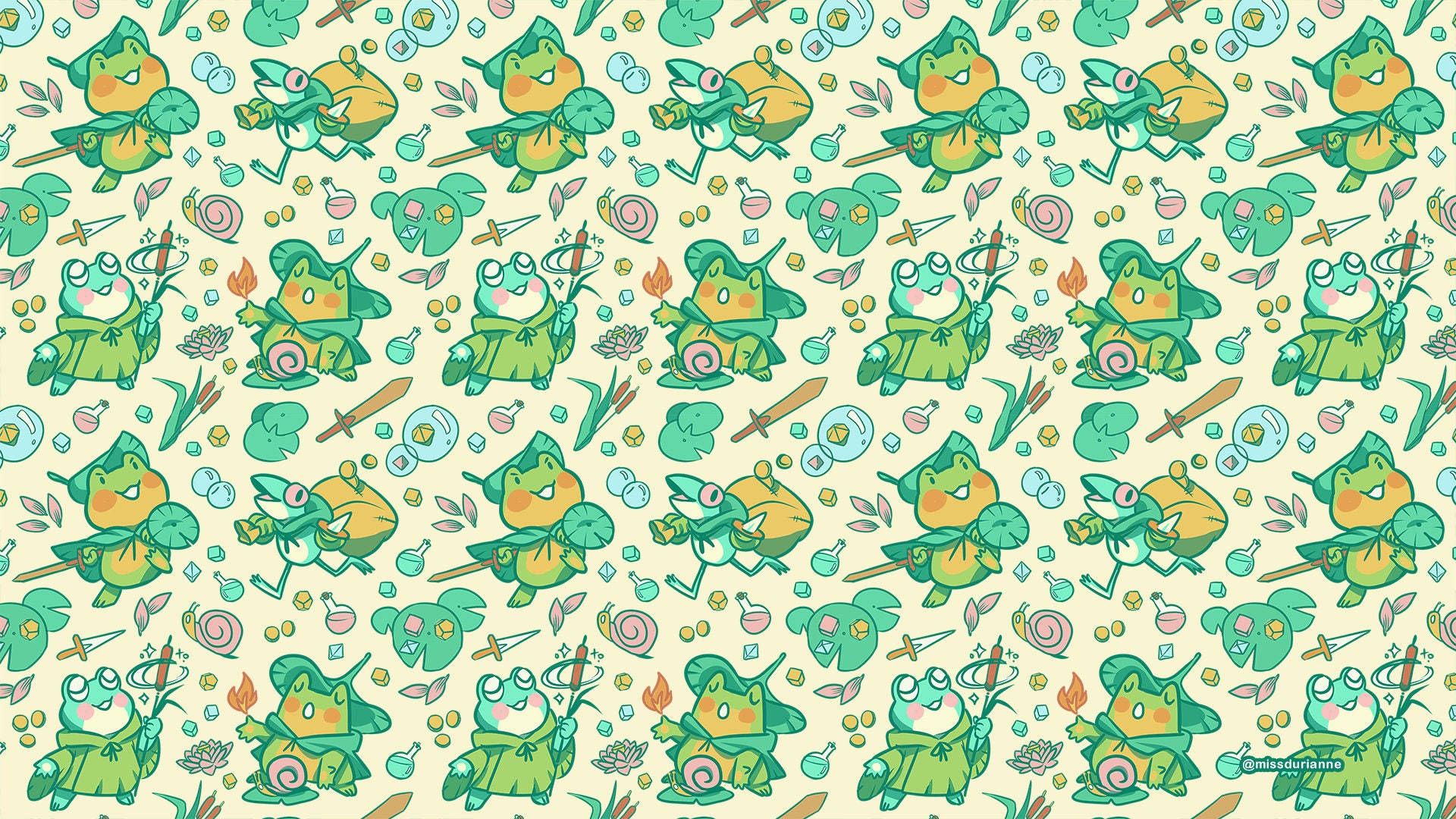 Design cu model broscuță Kawaii Fundal