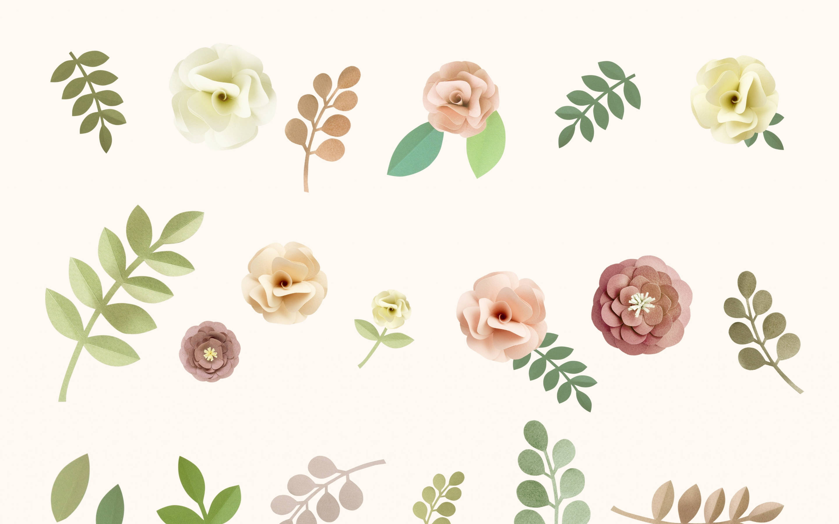 Design Floral Minimalist în Nuanțe Pastelate Fundal