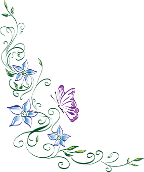 Design Fluture cu Flori Neon Fundal