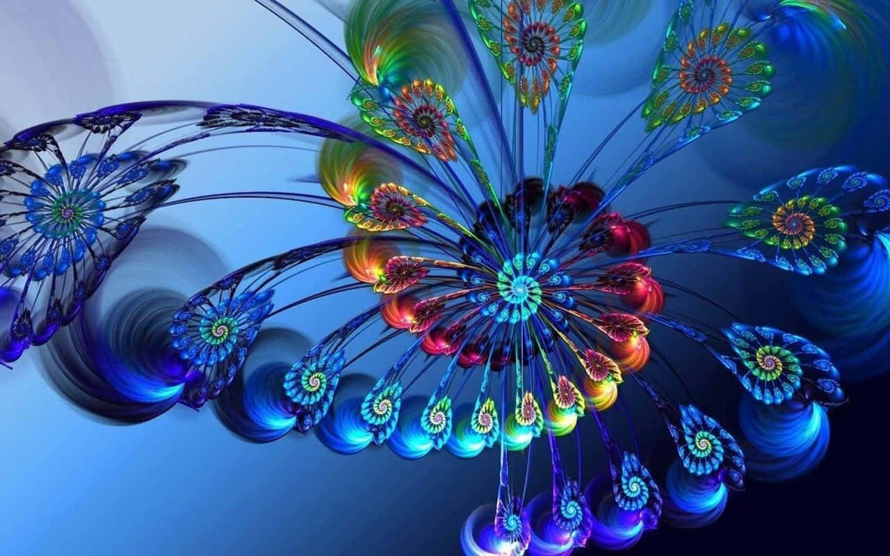 Design Fractal Estetic Păun Fundal