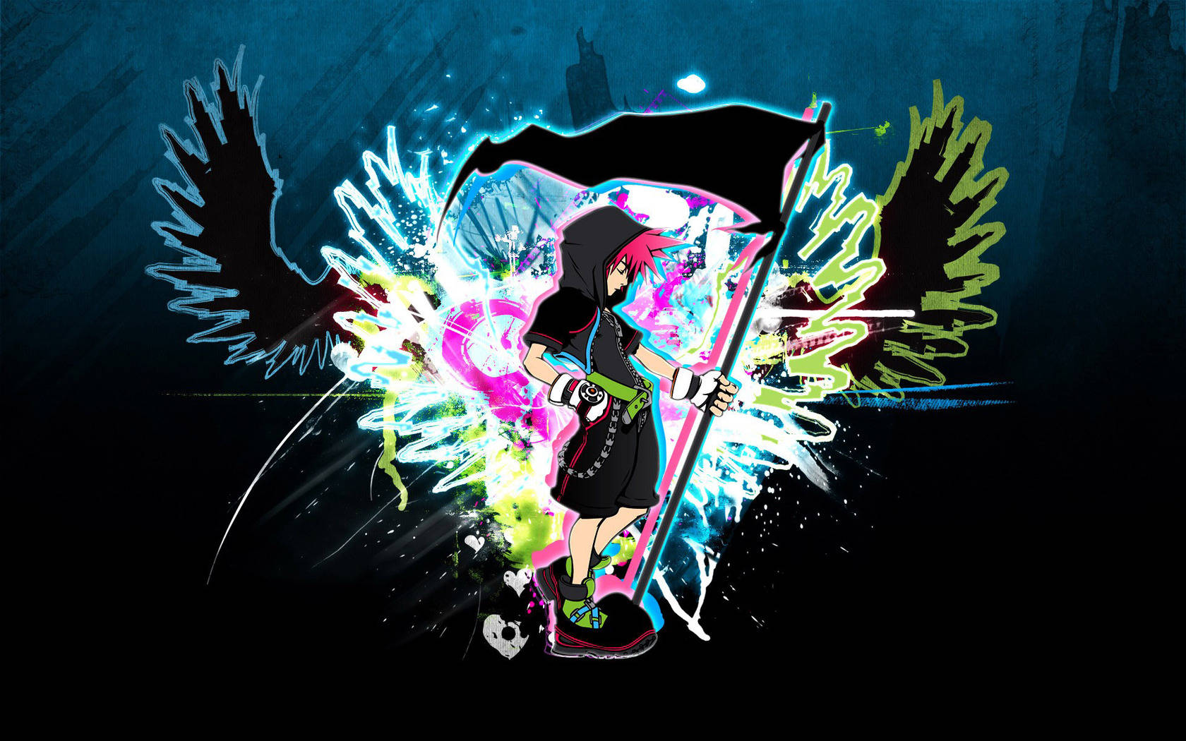 Design frumos al logo-ului Kingdom Heart Fundal