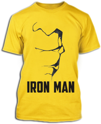 Design tricou minimalist Iron Man Fundal