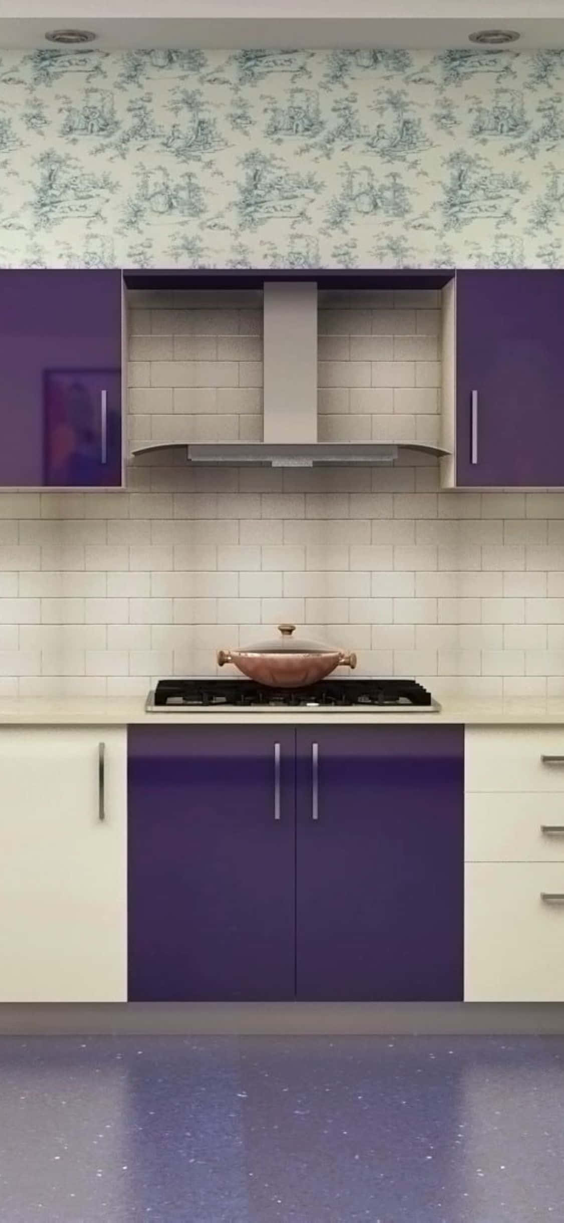Design Violet iPhone Xs Bucătărie Fundal