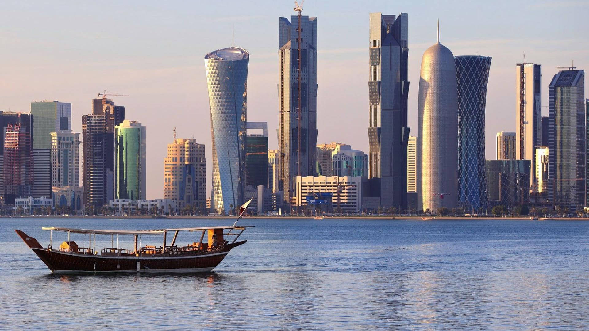 Designuri Delicate de Zgârie-Nori în Qatar Fundal