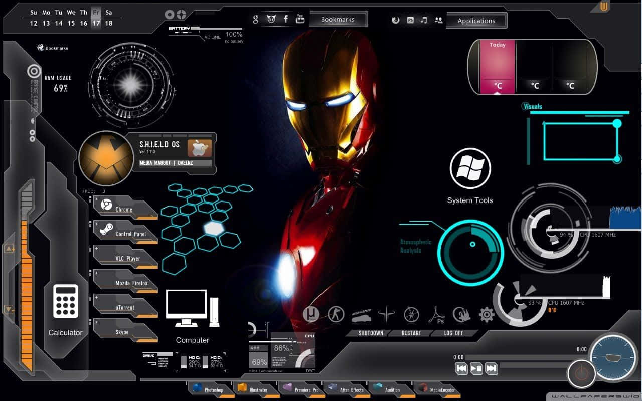 Desktop Jarvis Iron Man Fundal