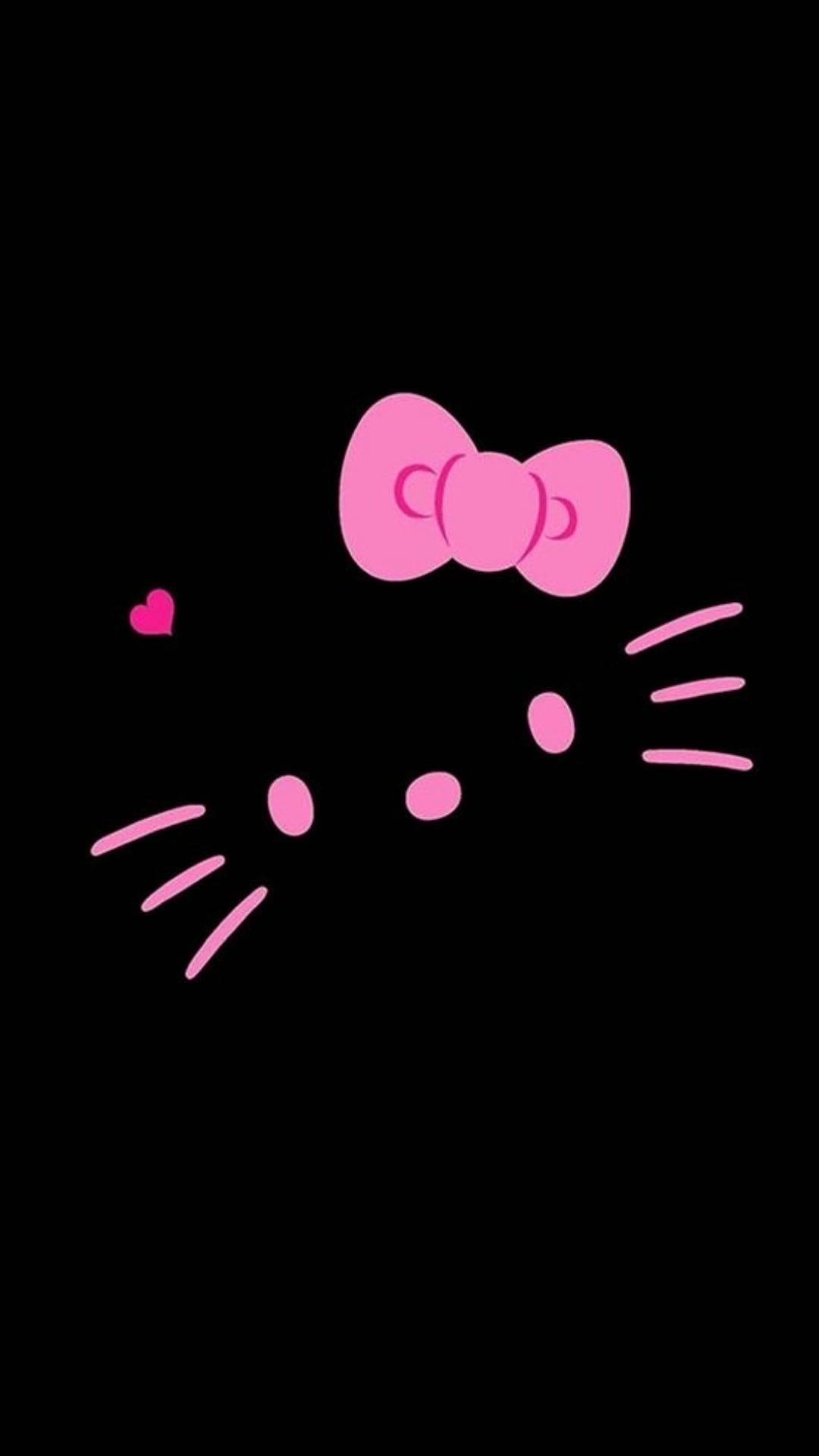 Detalii ale feței Hello Kitty în negru Fundal