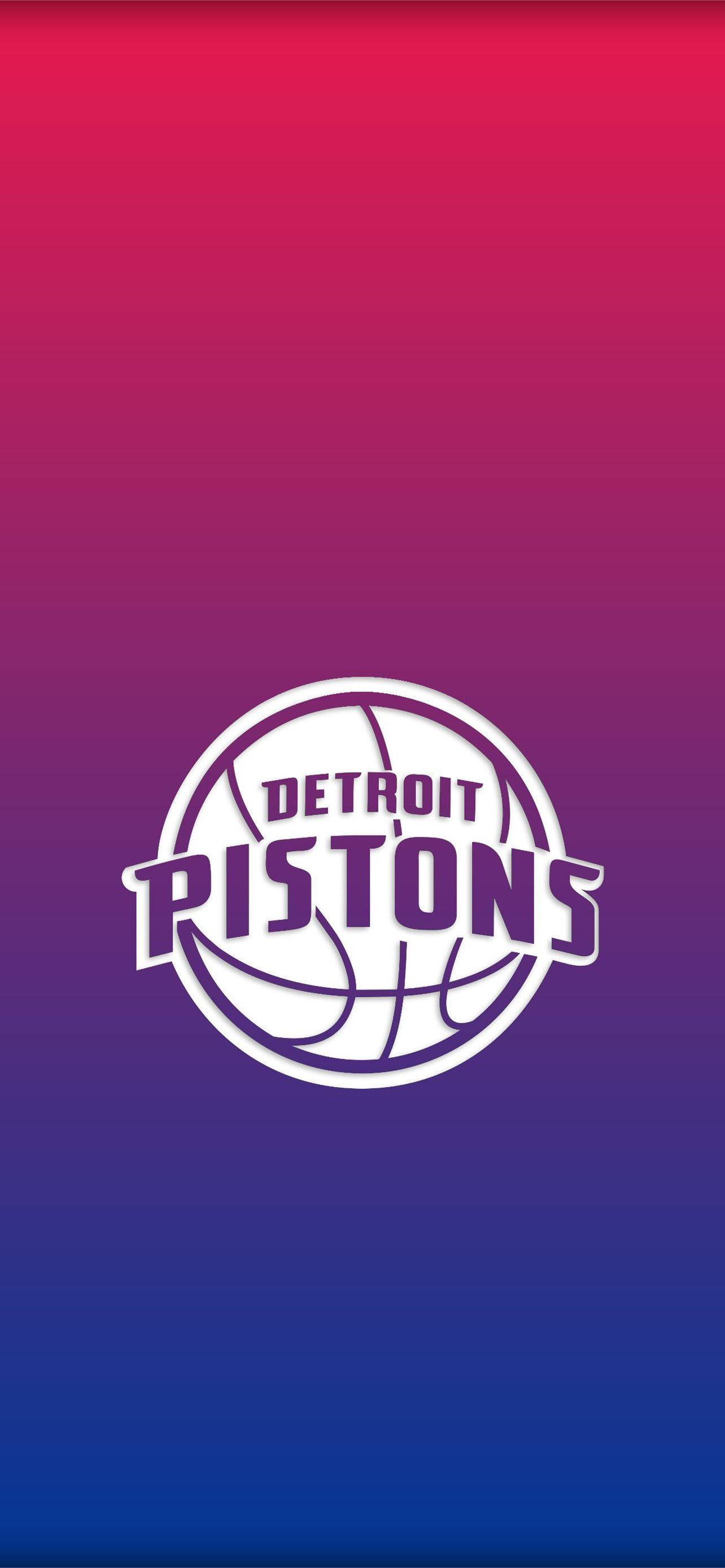 Detroit Pistons Two-Toned White Logo Fundal