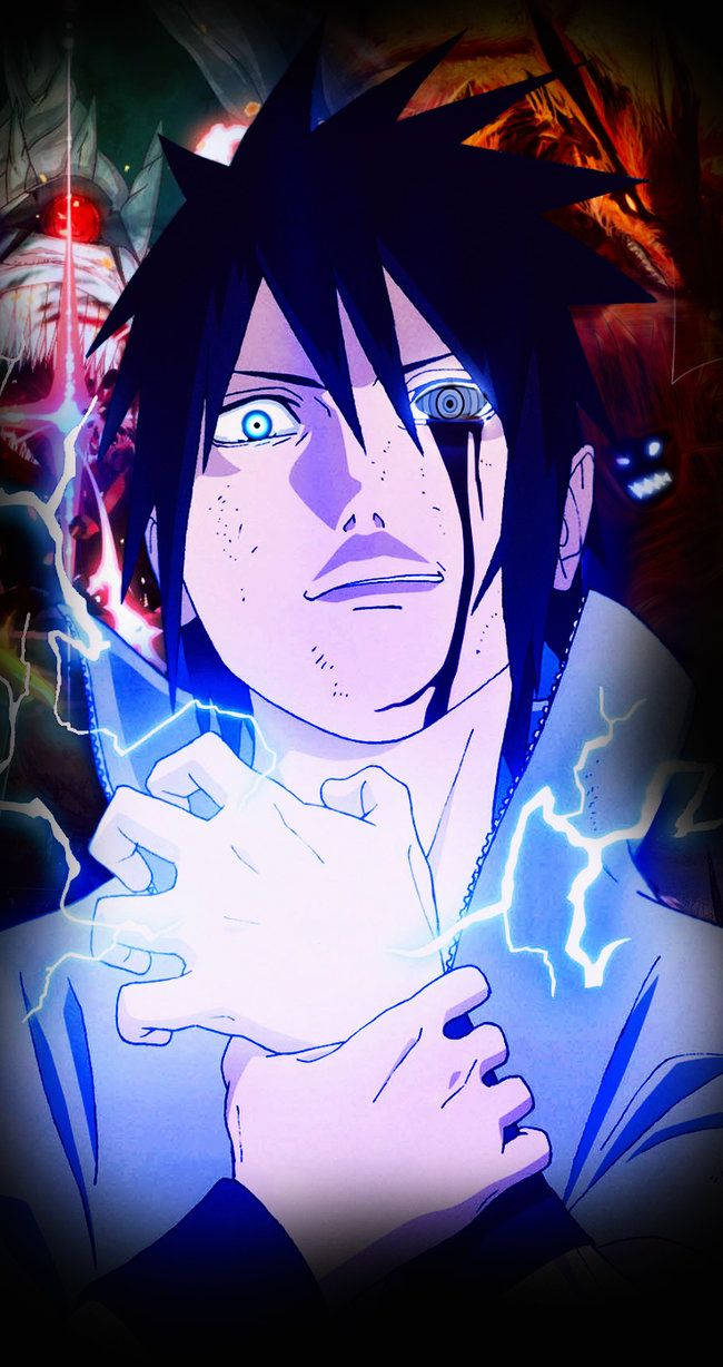 Dezlănțuirea puterii ochiului Rinnegan al lui Sasuke și a tehnicii Chidori Fundal