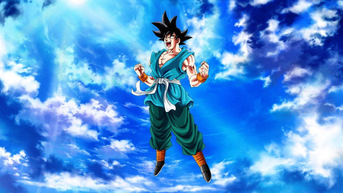 Fundal de ecran cu transformarea lui Goku în forma Saiyan dincolo de Dumnezeu. — Goku Fundal
