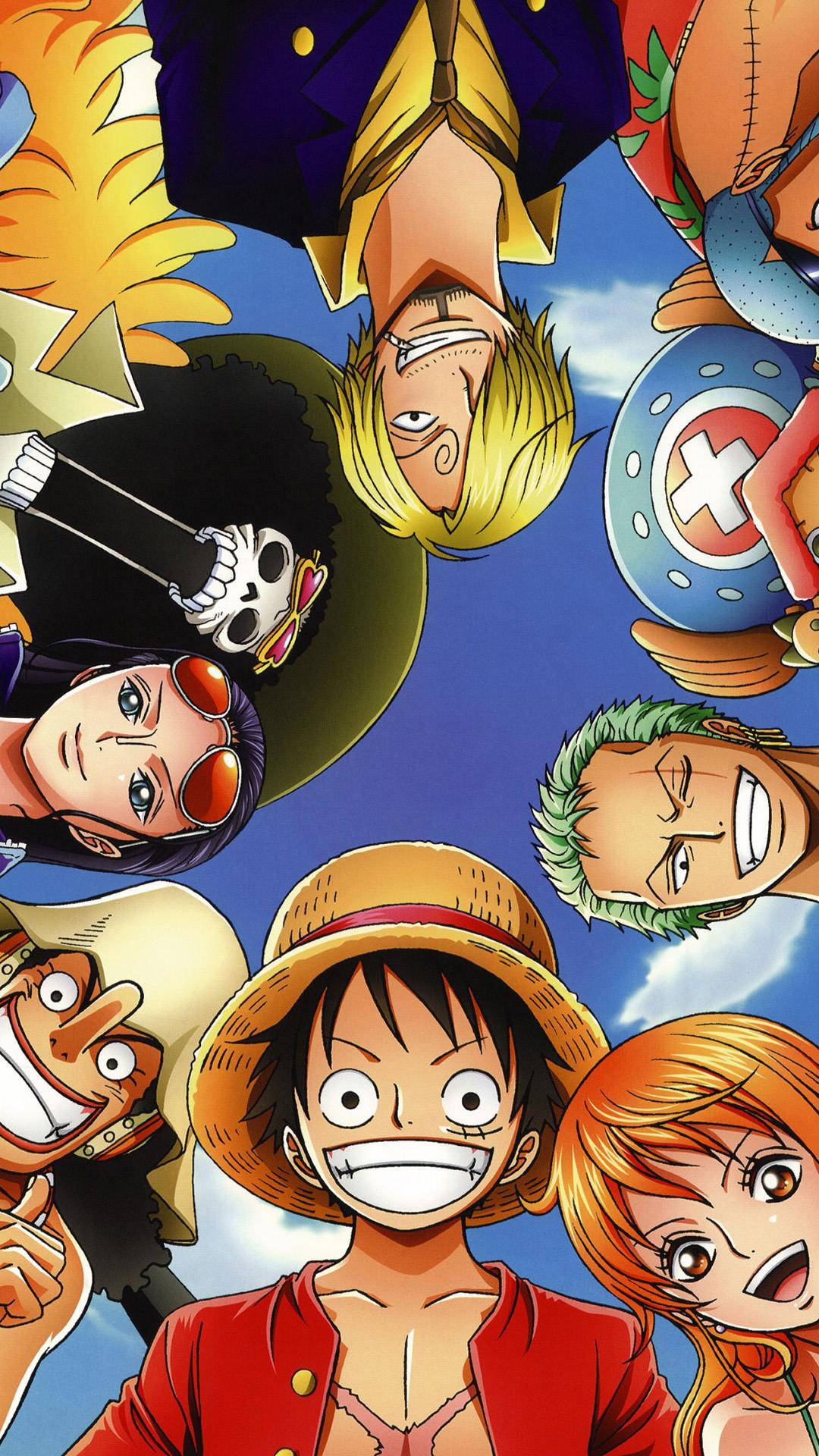Distribuția One Piece zâmbește Fundal