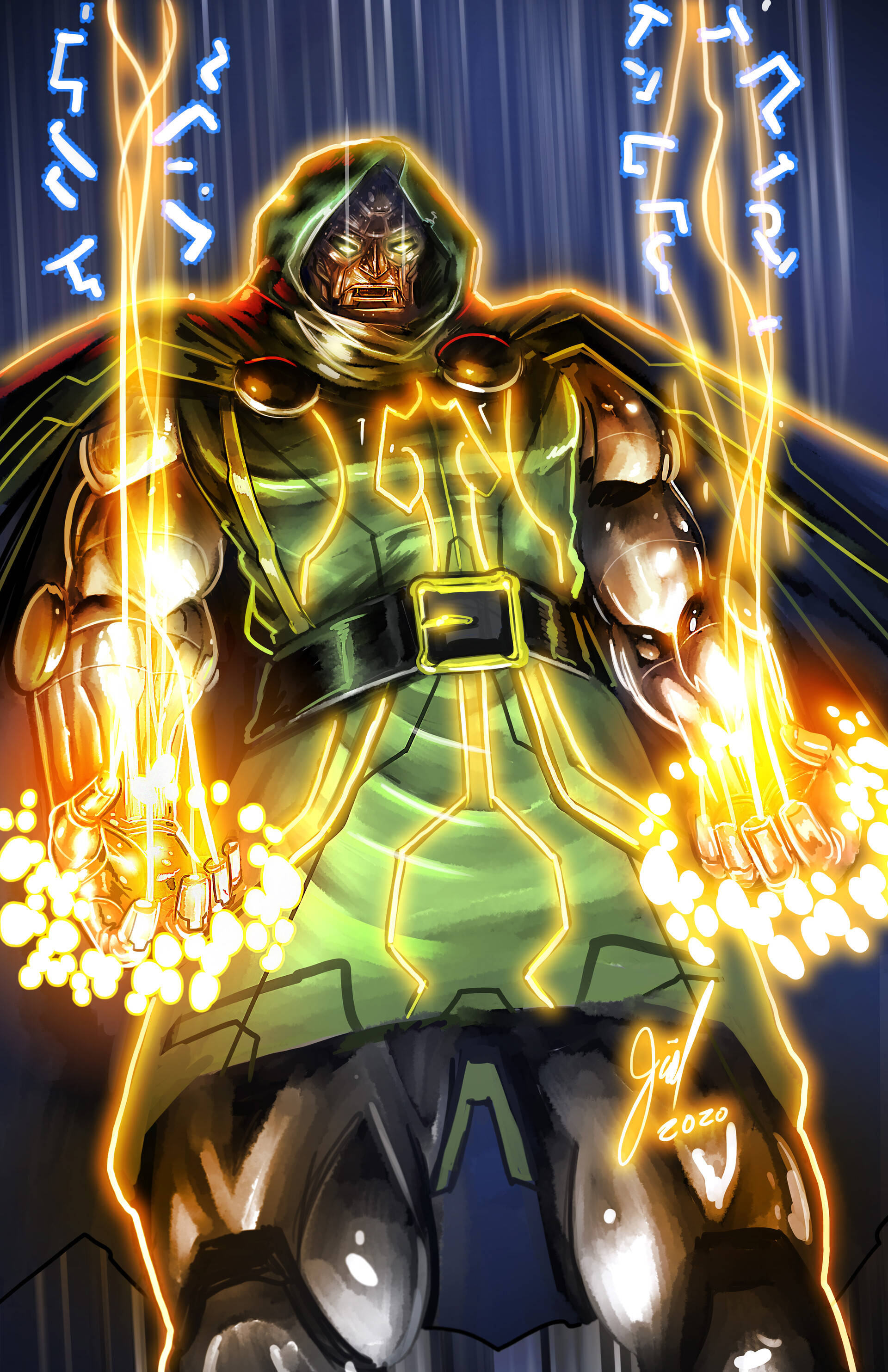 Doctor Doom Mănuși Laser Fundal