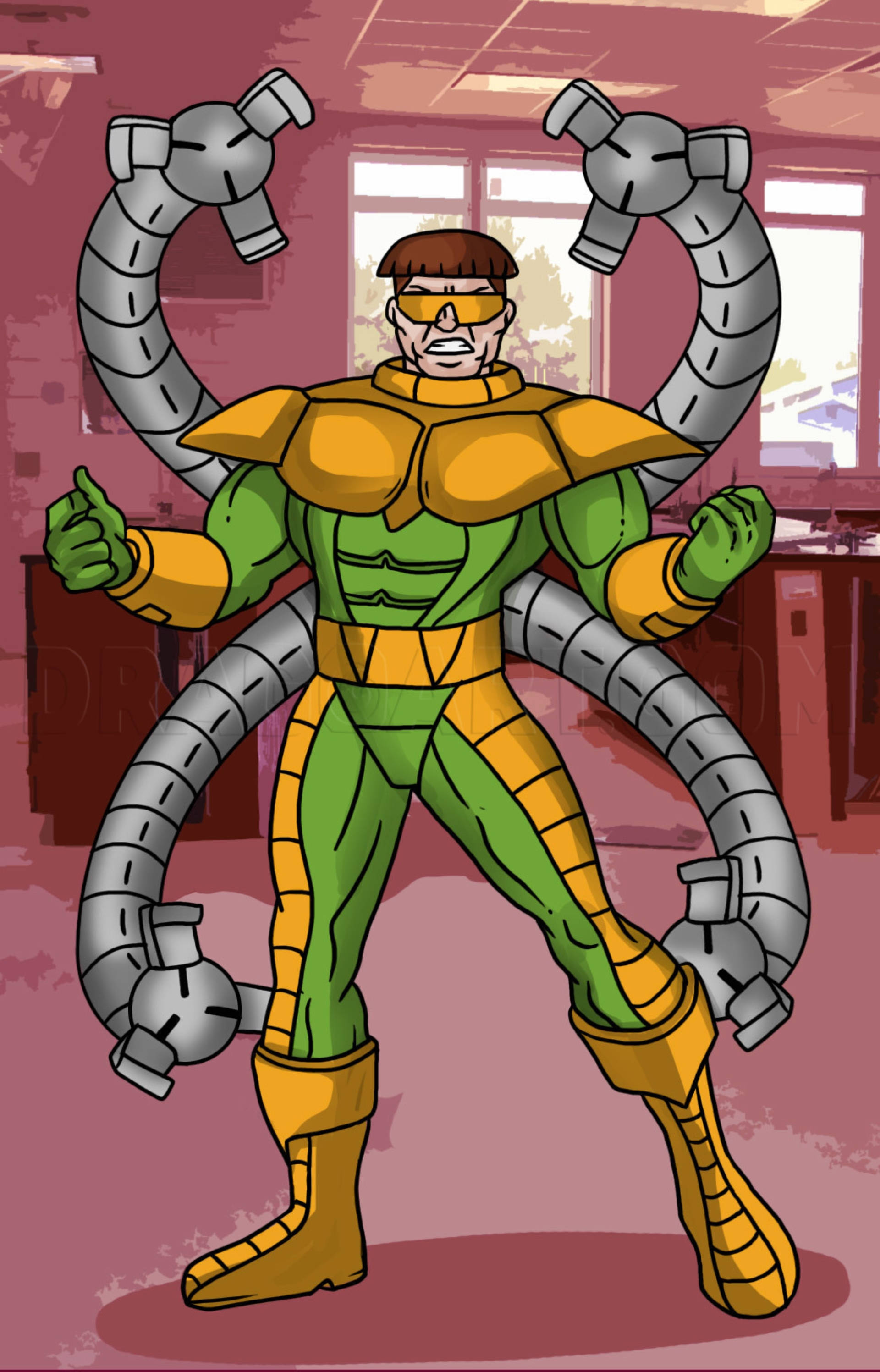 Doctor Octopus Cartoon Art Fundal