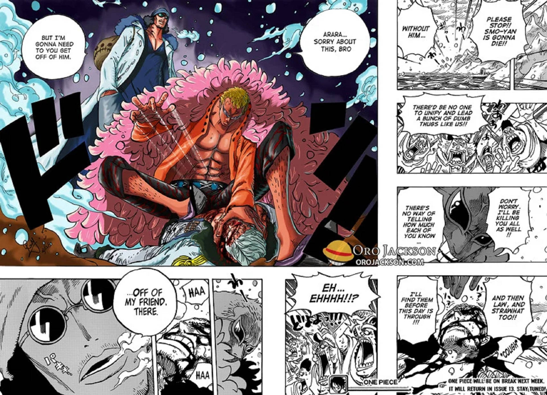 Doflamingo și Kuzan Panel Manga Fundal