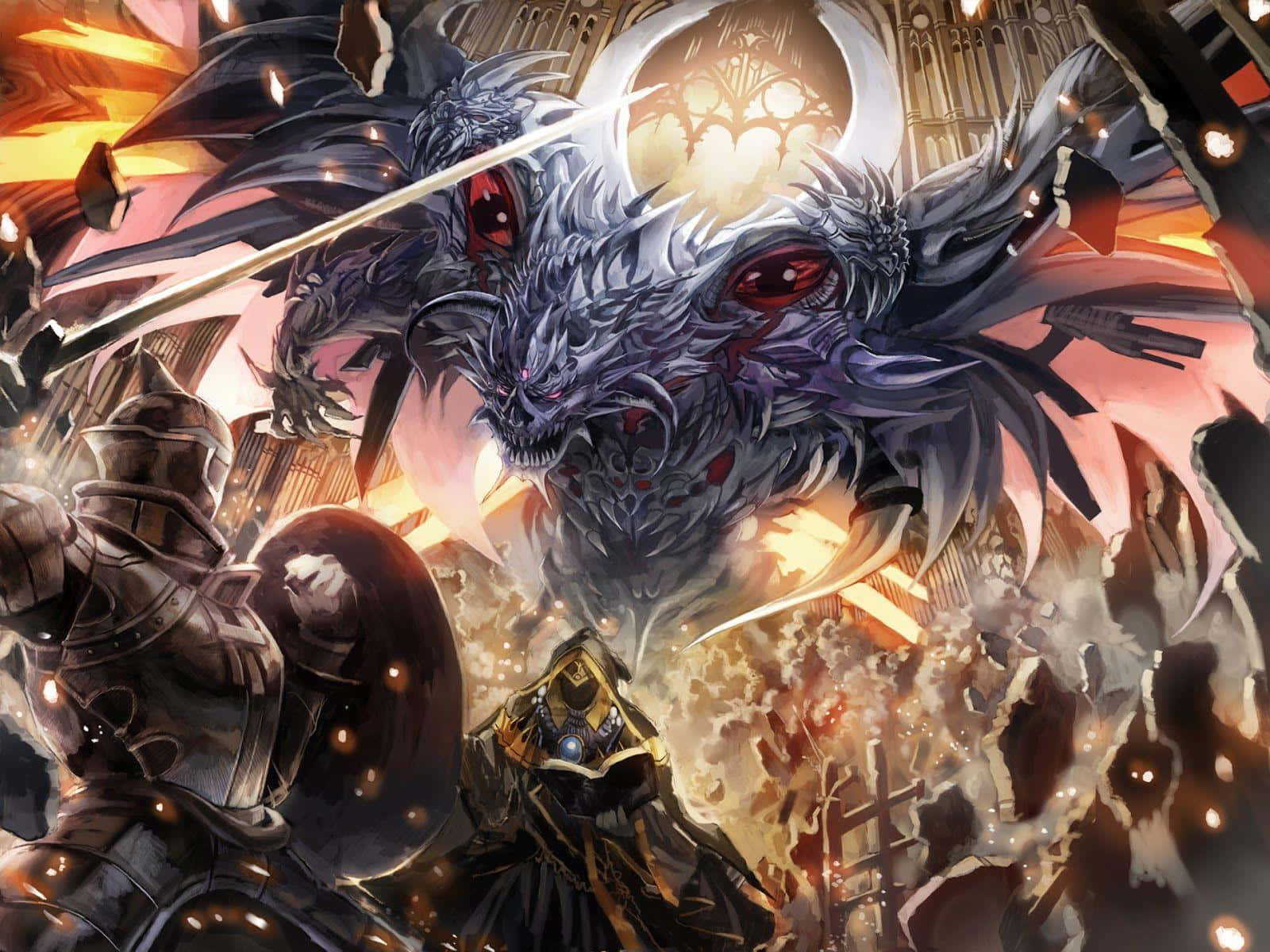 Doi războinici se înfruntă într-o luptă epică Anime Fundal