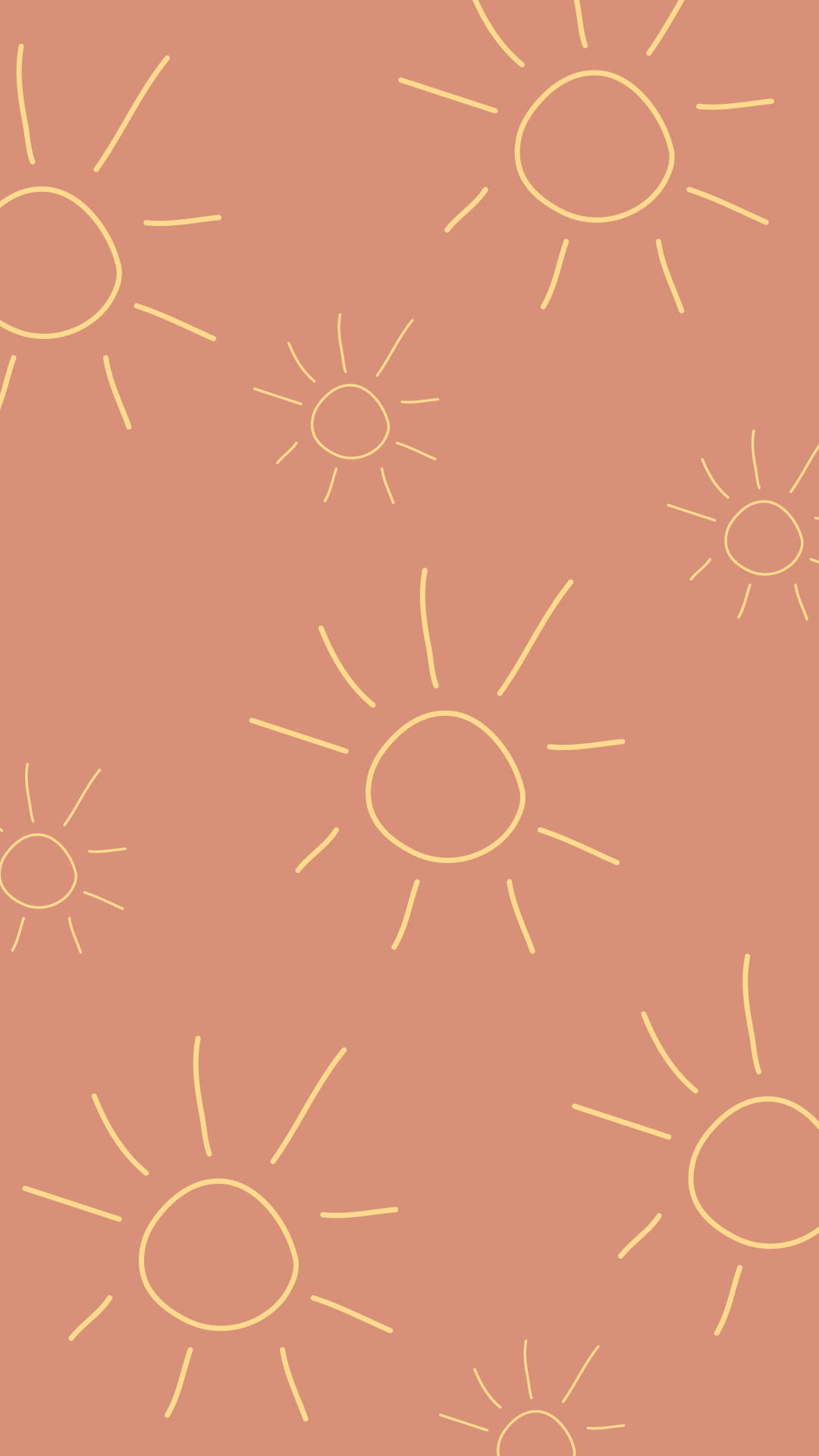 Doodle Boho cu Contur de Soare Fundal