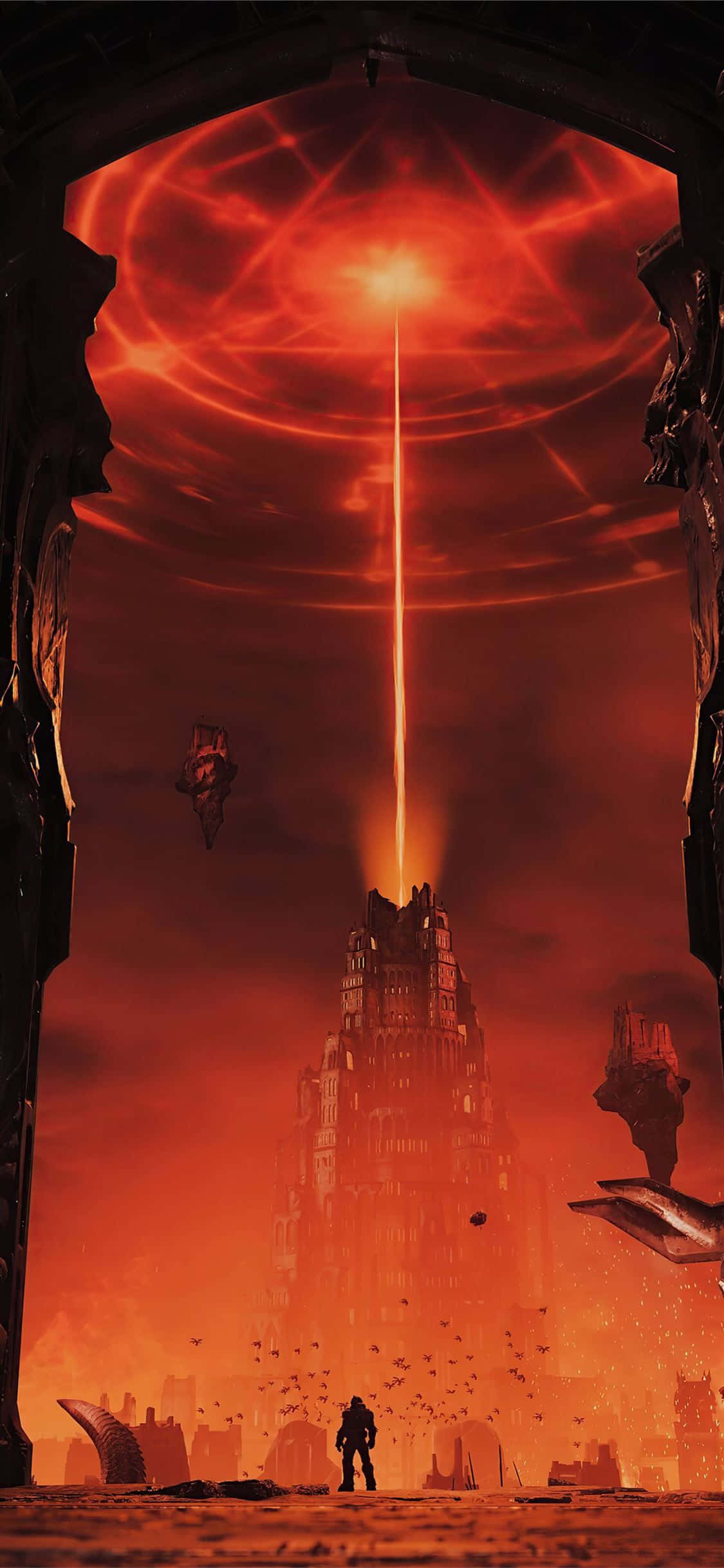 Doom Slayer în Acțiune în Doom Eternal Fundal