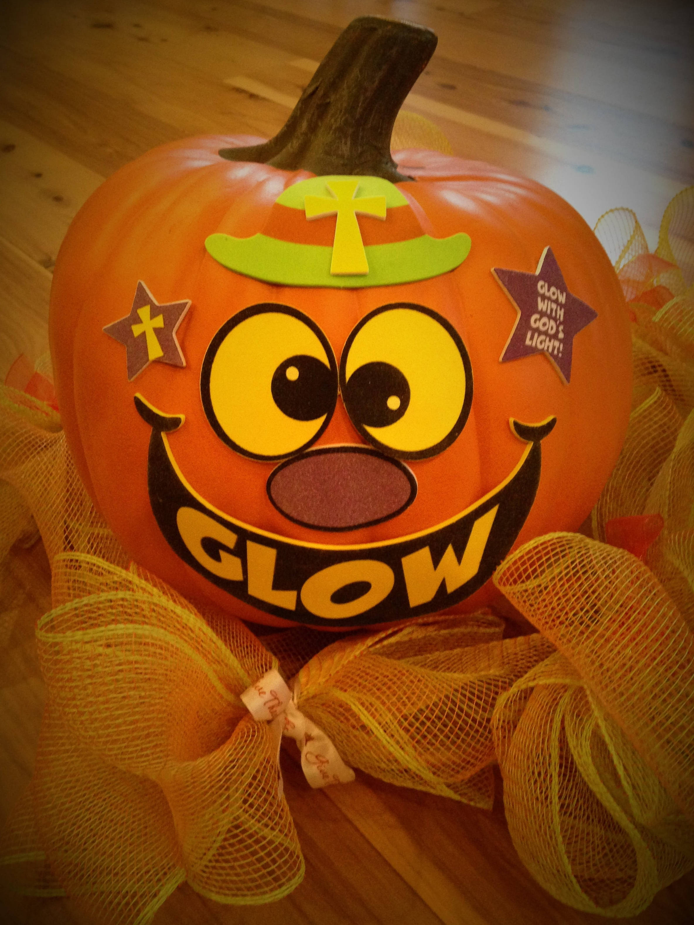 Dovleac Creștin Drăguț de Halloween Fundal
