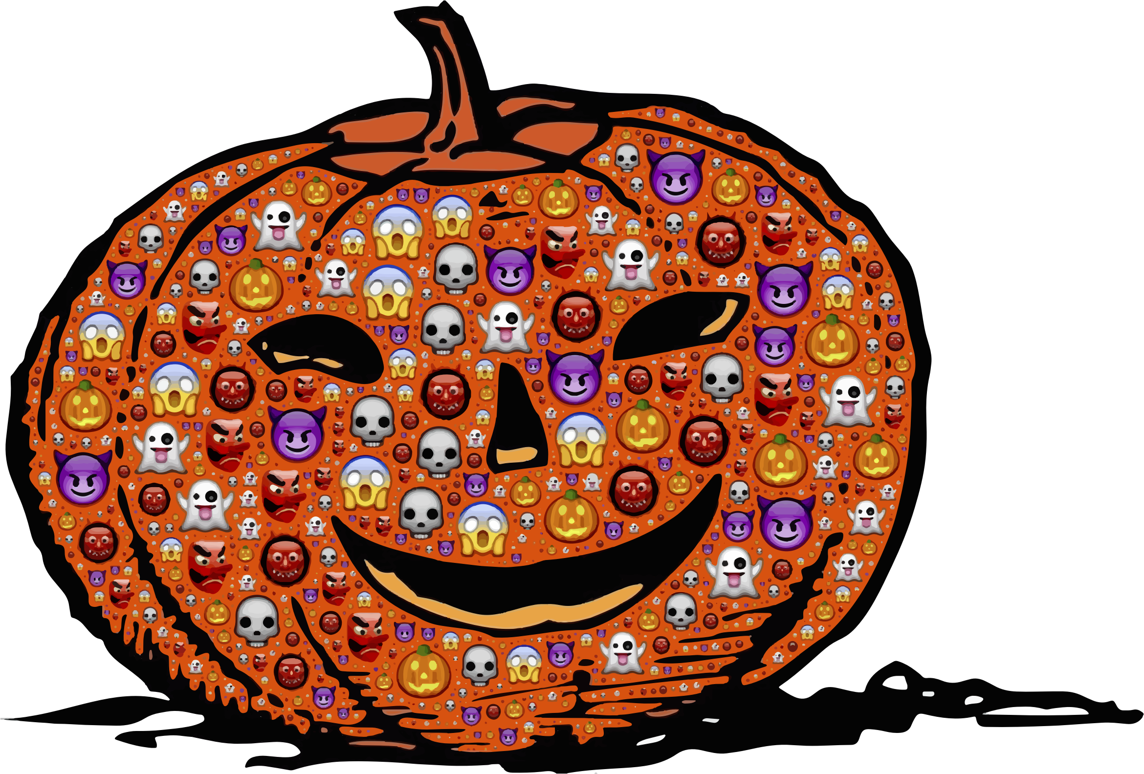 Dovleac de Halloween cu model de emoji Fundal