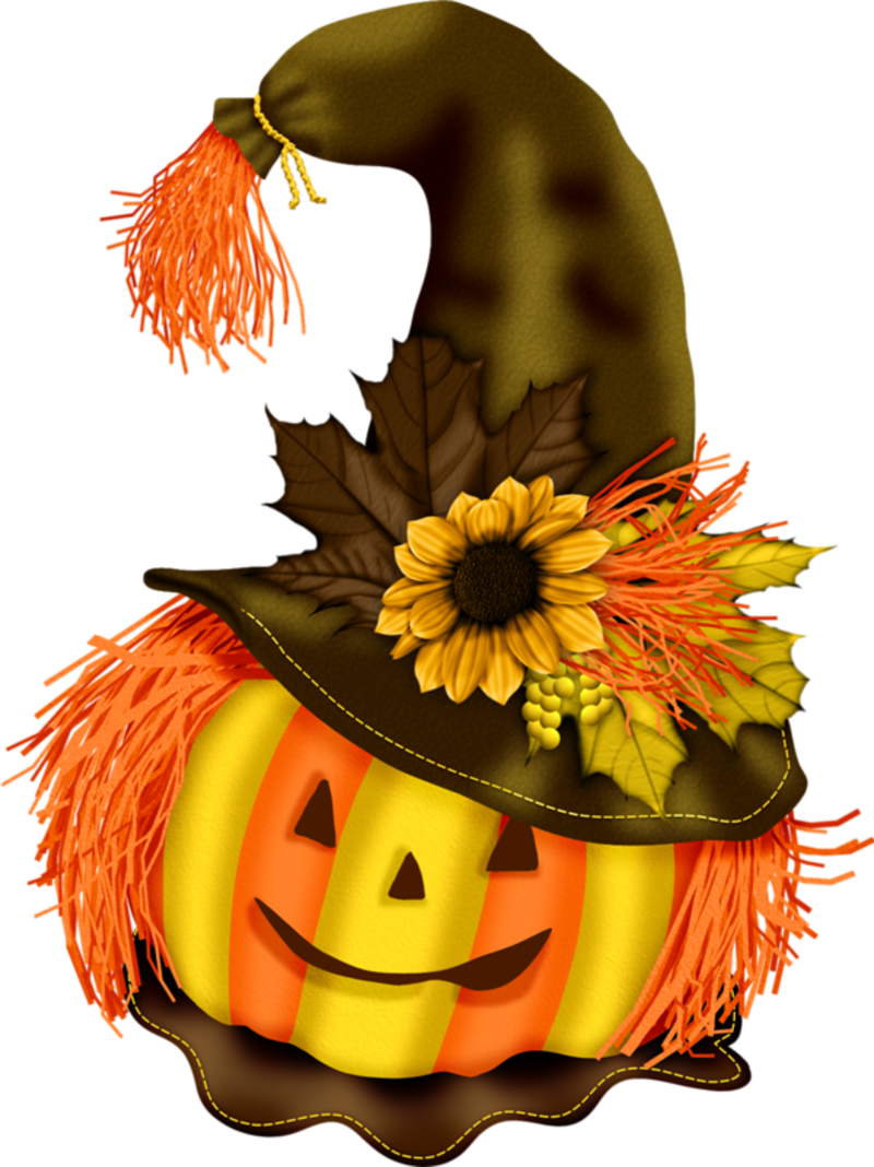 Dovleac de Halloween cu pălărie de vrăjitoare Fundal