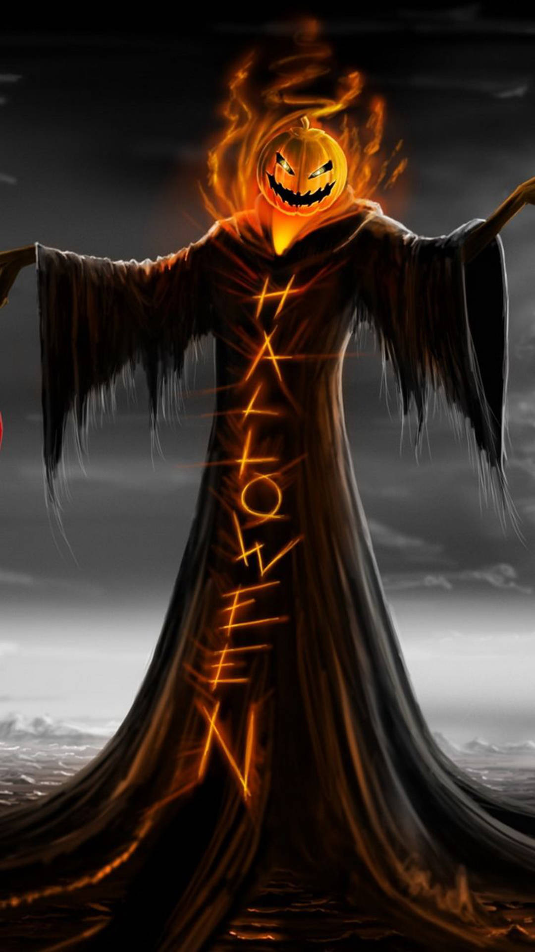 Dovleac Grim Reaper Halloween iPhone Fundal