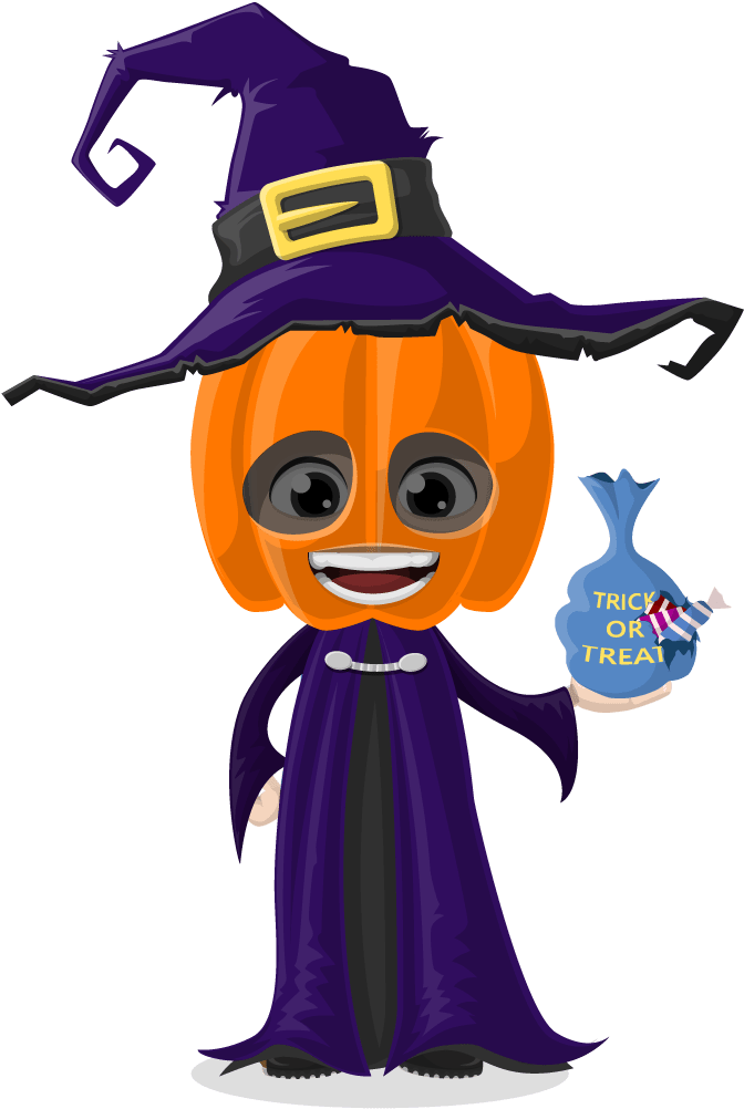 Dovleac Vrăjitoare Desen Animati Halloween Fundal