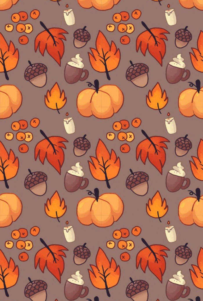 Dovleci, Ghindă și Frunze de Arțar de Toamnă Halloween Fundal