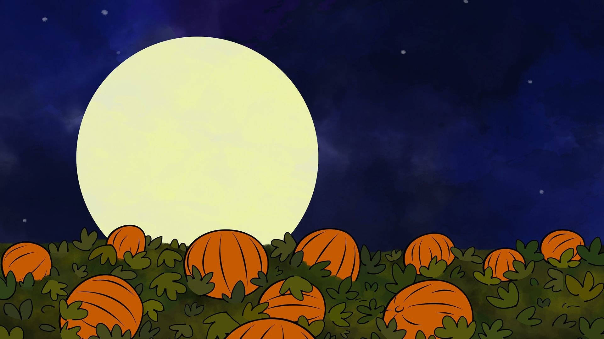 Dovleci și Lună de Halloween Estetice și Drăguțe Fundal