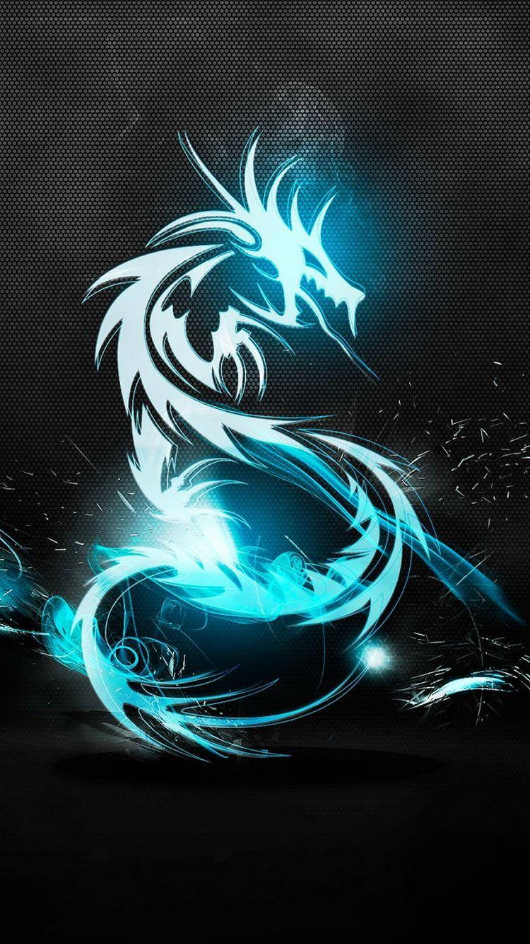 Dragon Argintiu și Albastru pentru Ecrane iPhone Fundal