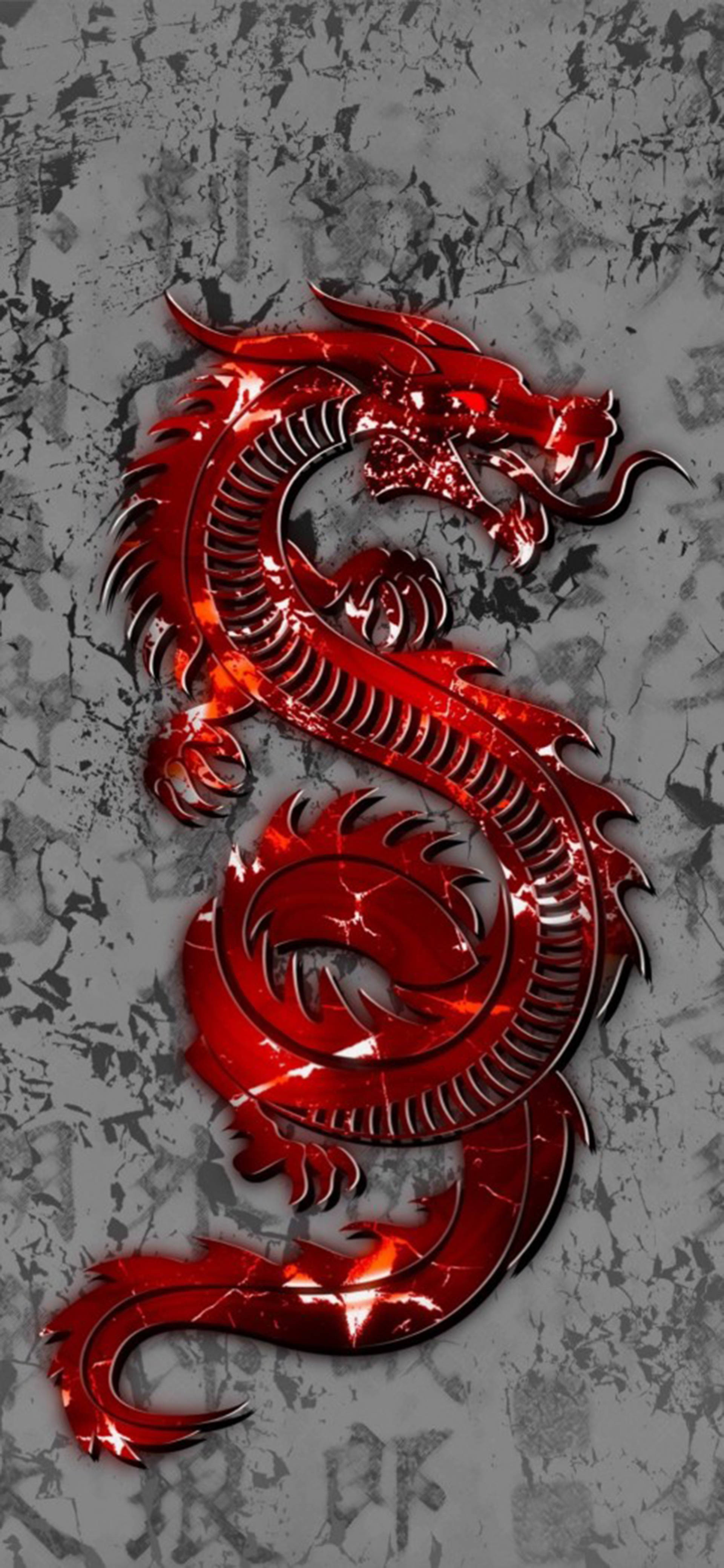 Dragon Chinesc Roșu Estic Fundal