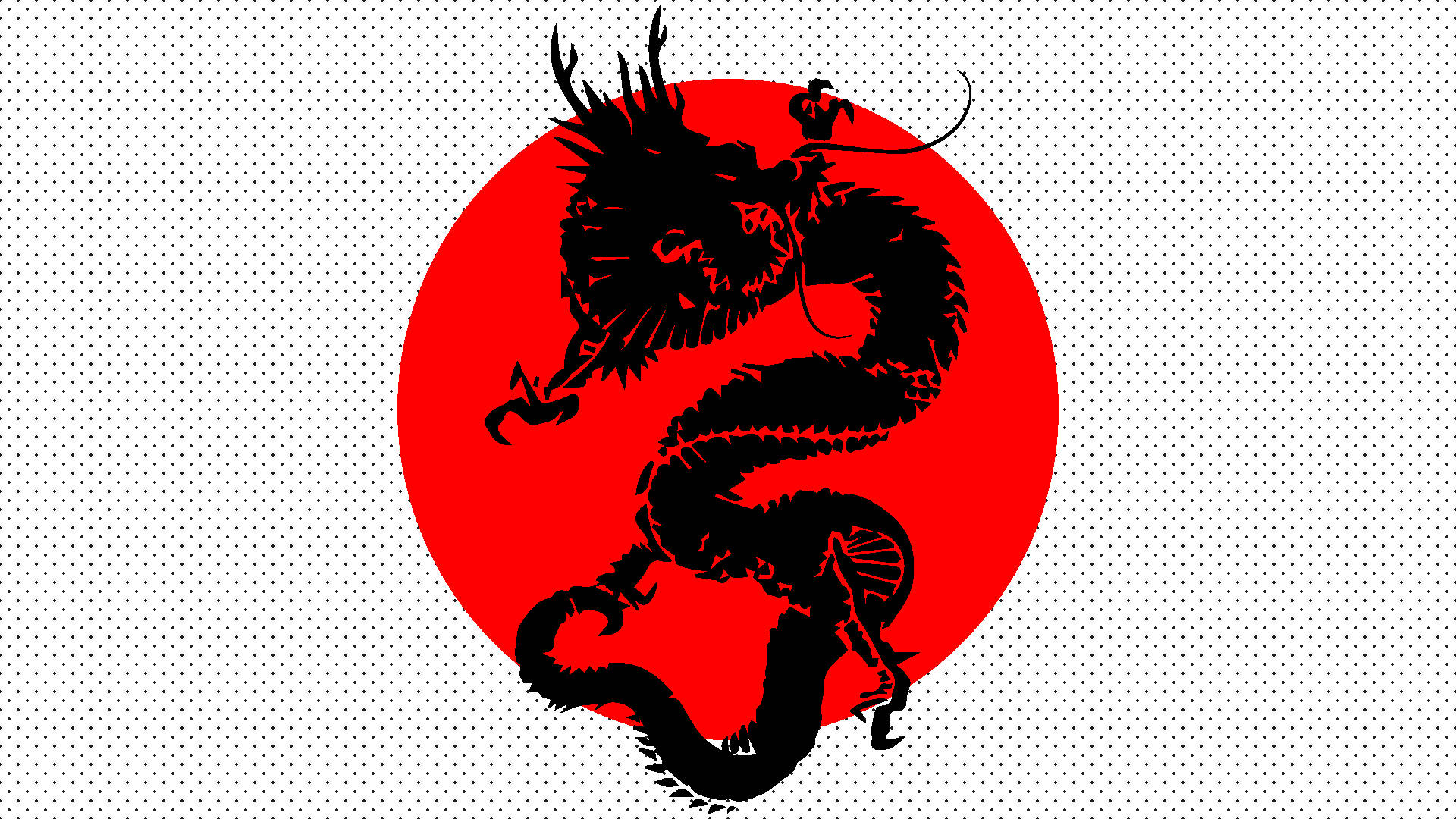 Dragon japonez PC minimalist negru steag japonez Fundal