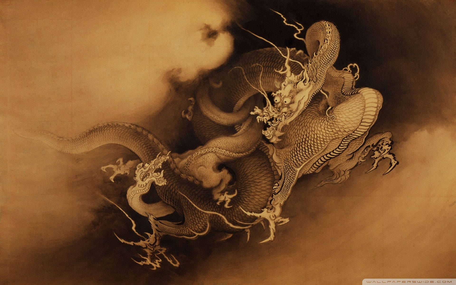 Dragon Japonez PC Nori Întunecați Fundal