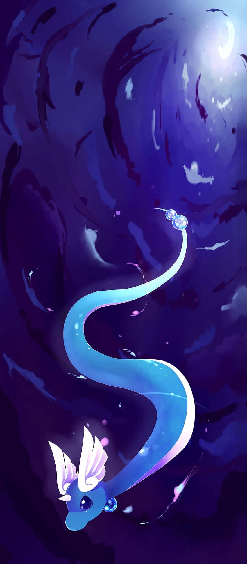 Dragonair In Water Abstract Illustration Fundal