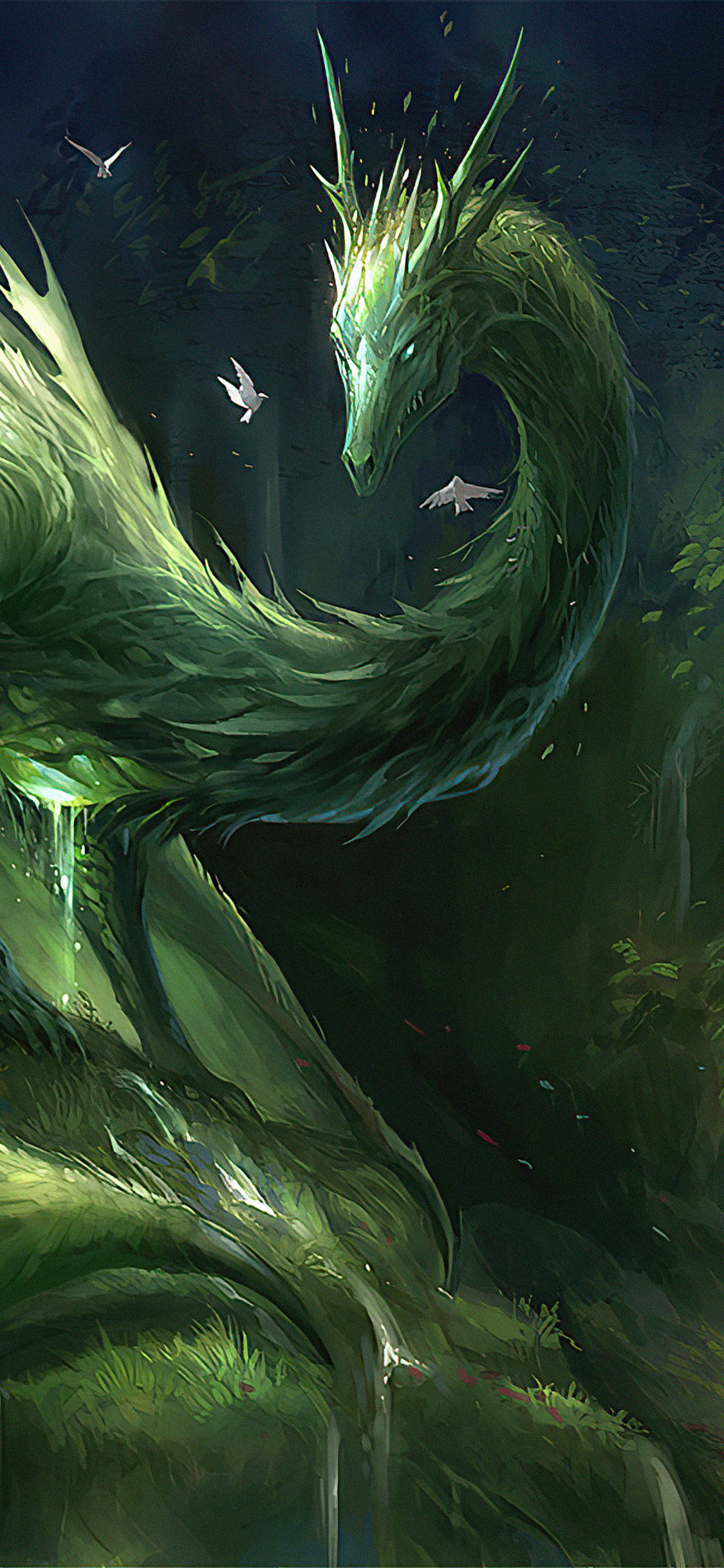 Dragonul Verde Al Naturii Fundal