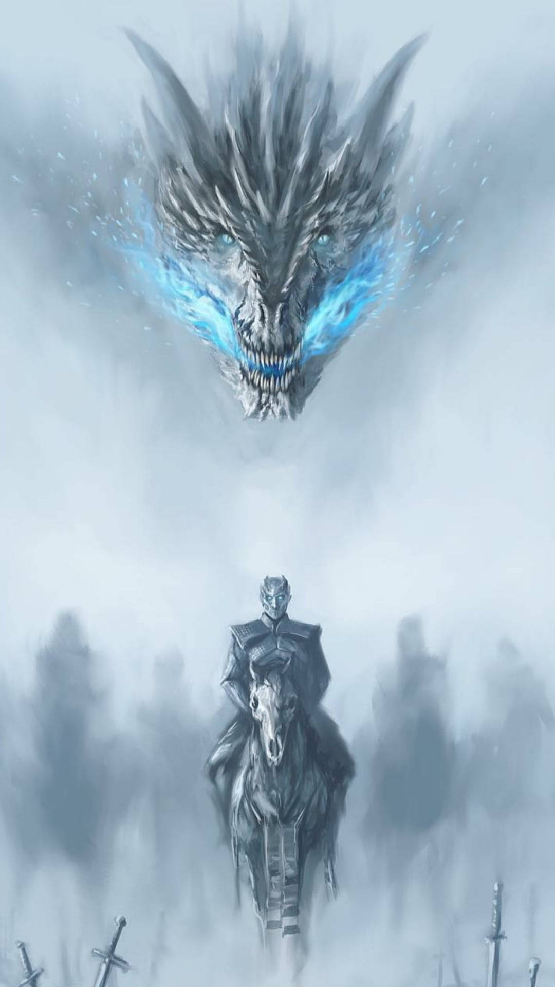 Dragonul Walkerului Alb pentru ecrane iPhone Fundal