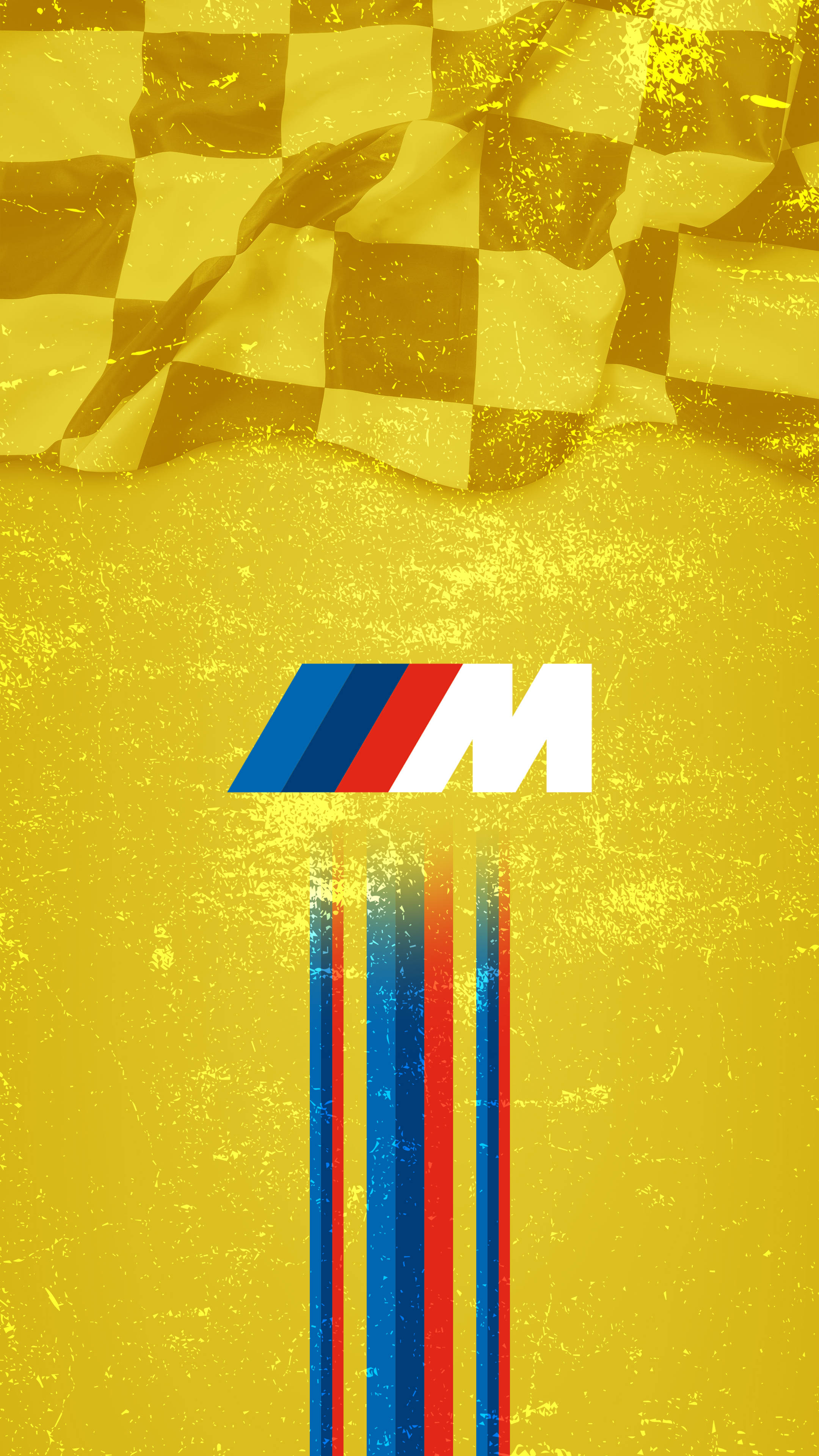 Drapel de cursă galben cu logo BMW M Fundal