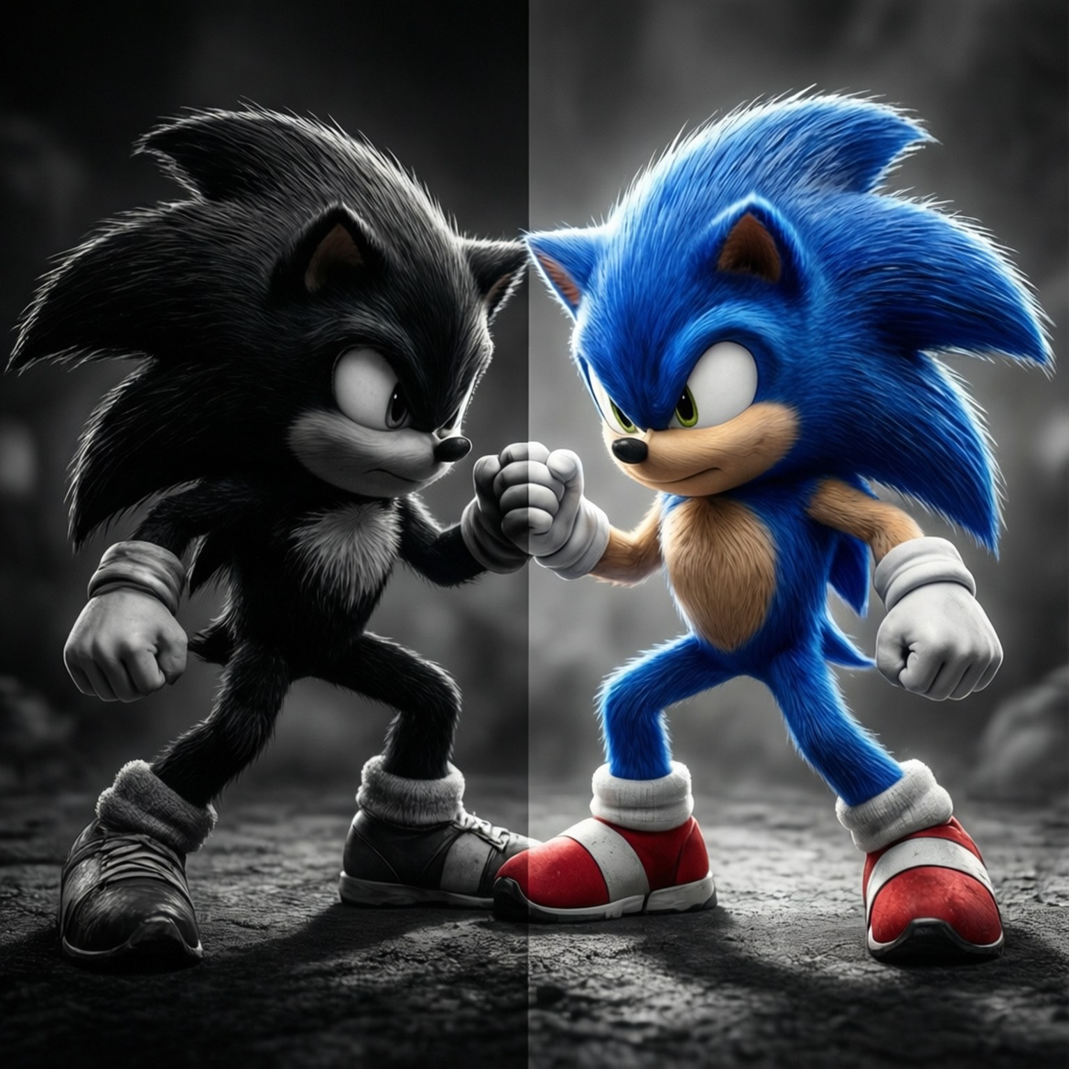 Dualitatea Sonic vs Umbra Fundal