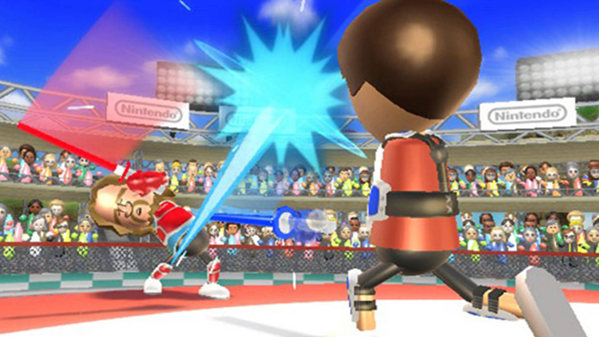 Duel intens cu sabia în Wii Sports Resort Fundal