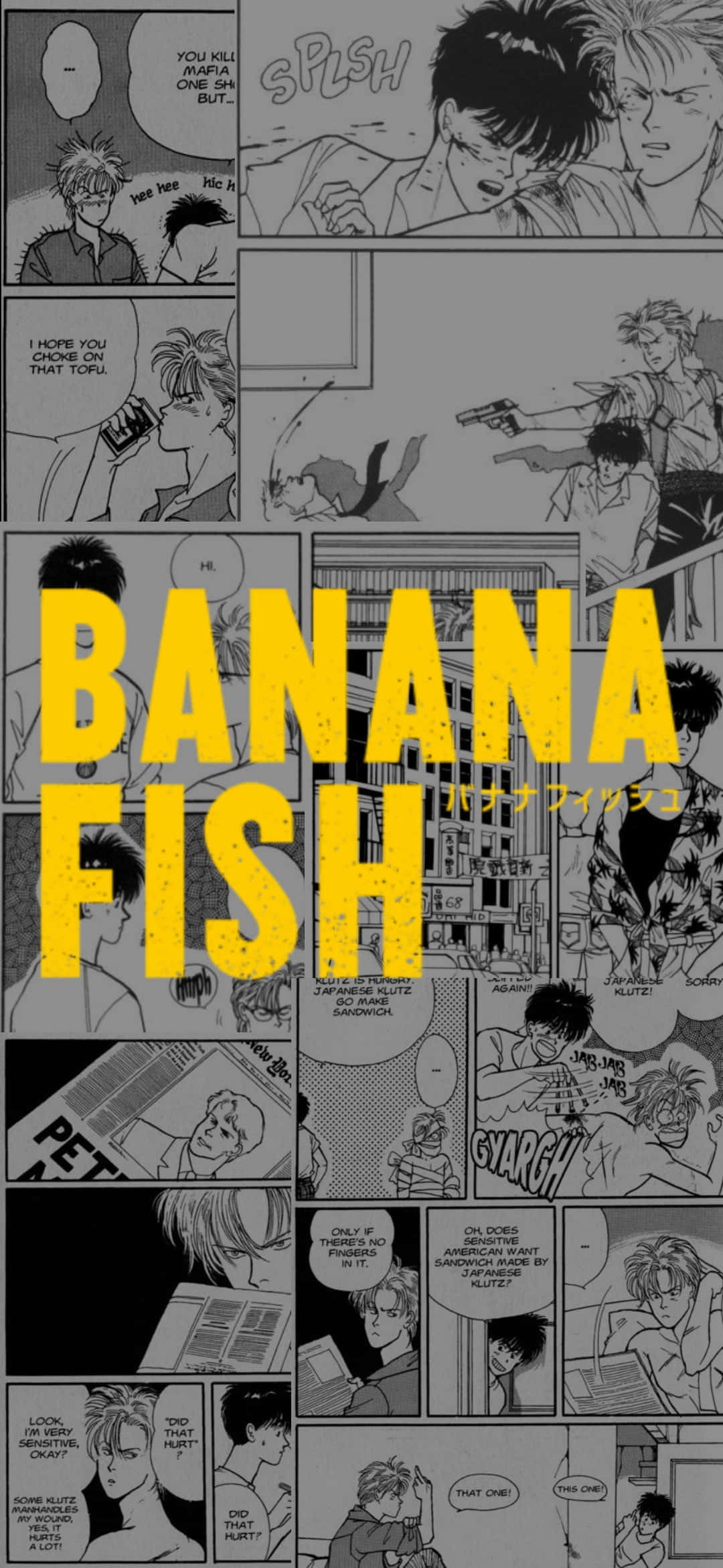 Duo dinamic în acțiune - Ash Lynx și Eiji Okumura din Banana Fish Fundal
