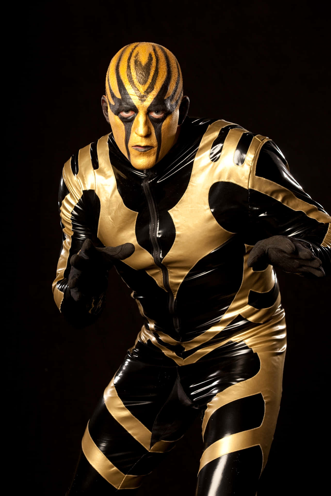 Dustin Rhodes în ținuta sa iconică Goldust Fundal