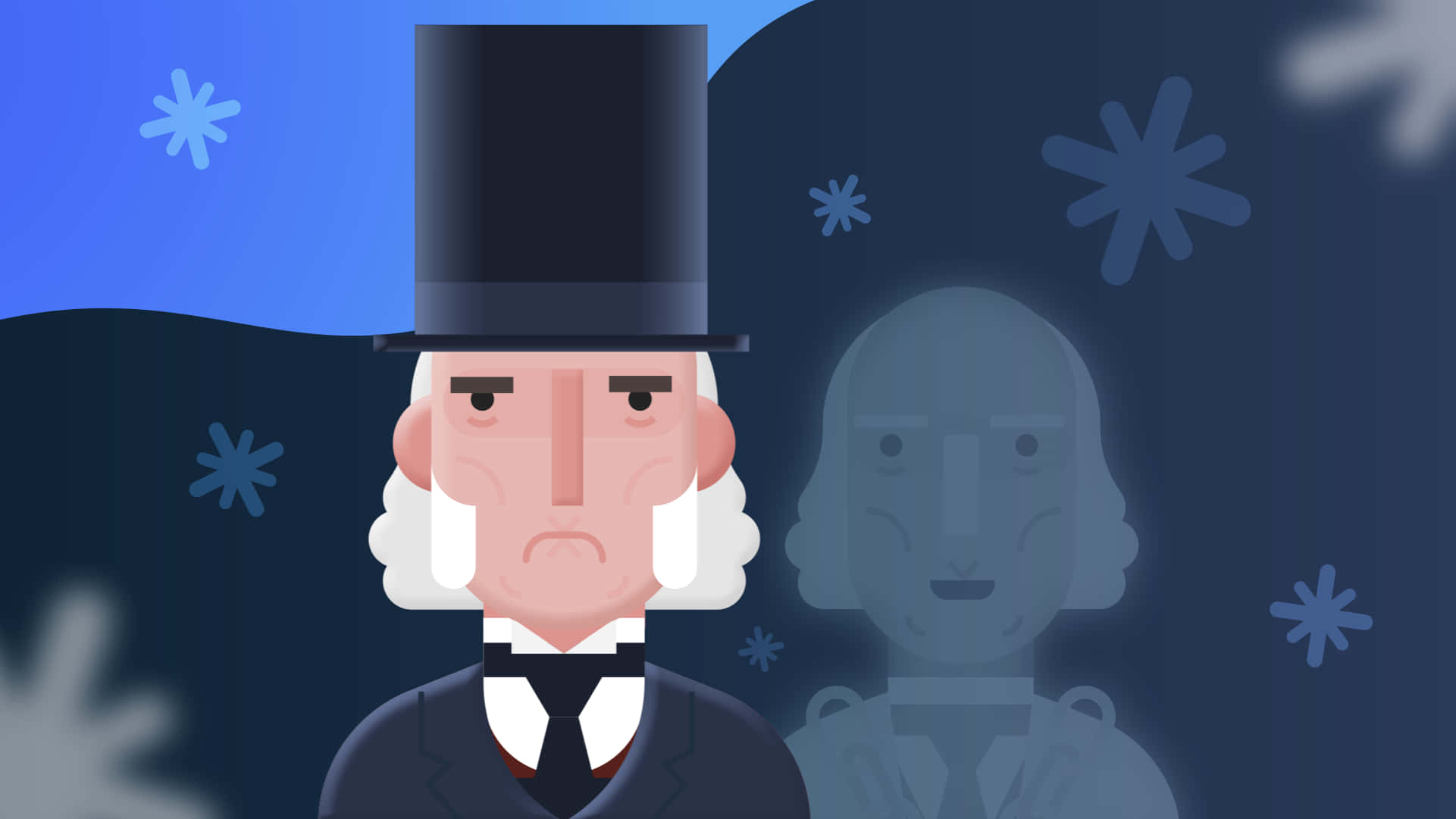 Ebenezer Scrooge în Colindă de Crăciun Fundal