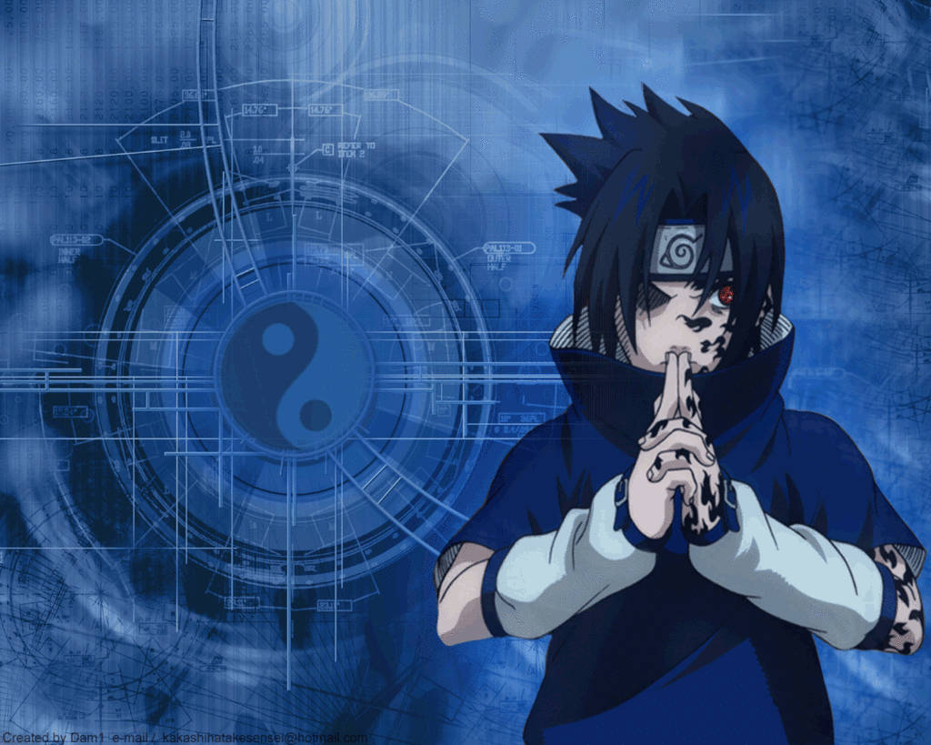 Tapet cu eliberarea Yin-Yang de tânărul Sasuke Uchiha. — Sasuke Fundal
