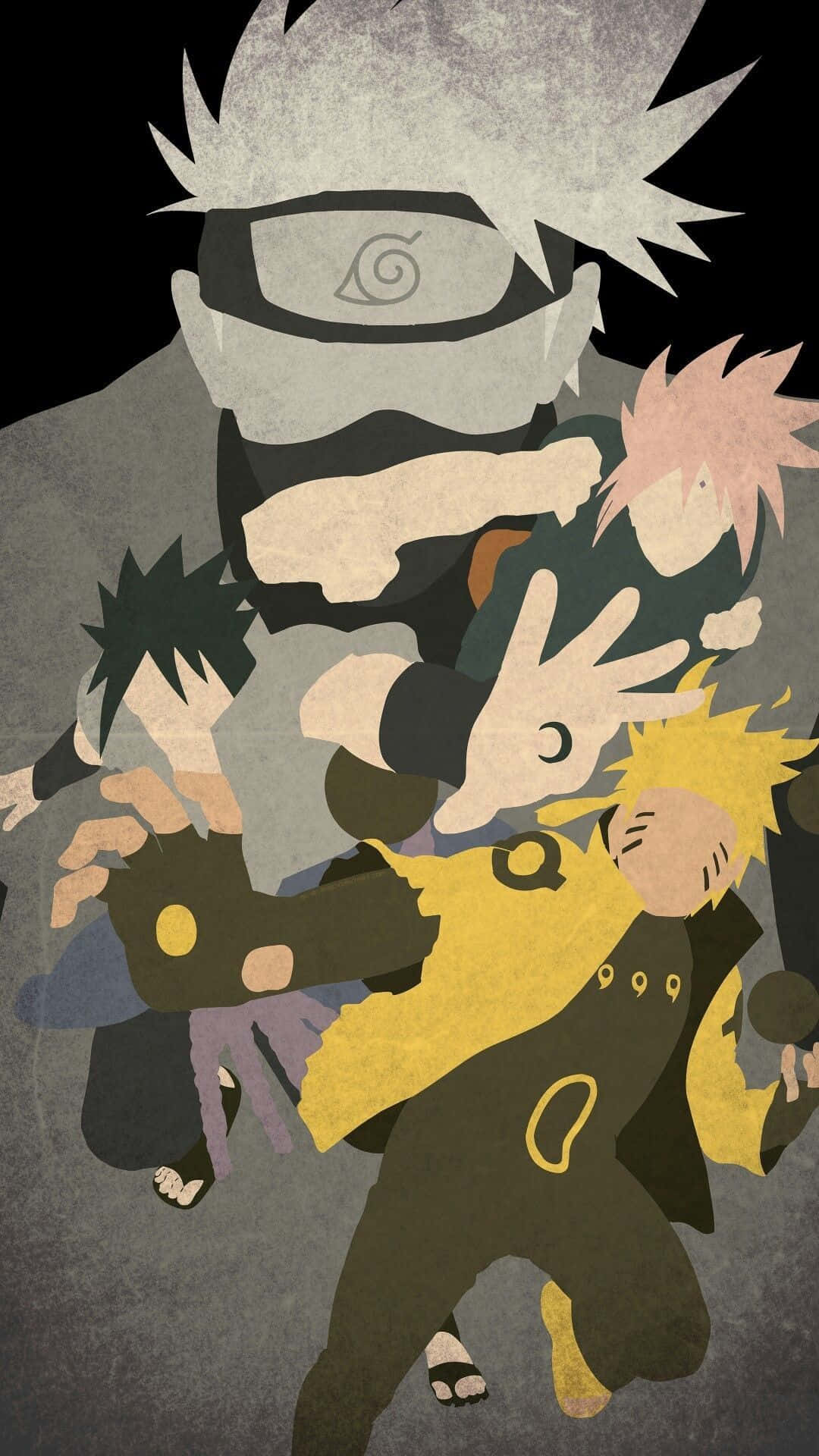 Echipa 7 Artă Vectorială Naruto Estetic Telefon Fundal