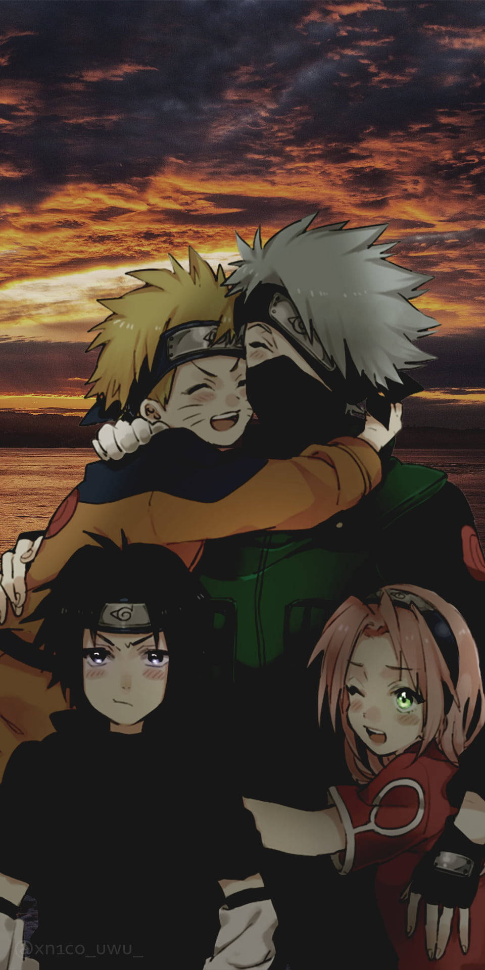 Echipa 7 la apus Naruto iPhone Fundal