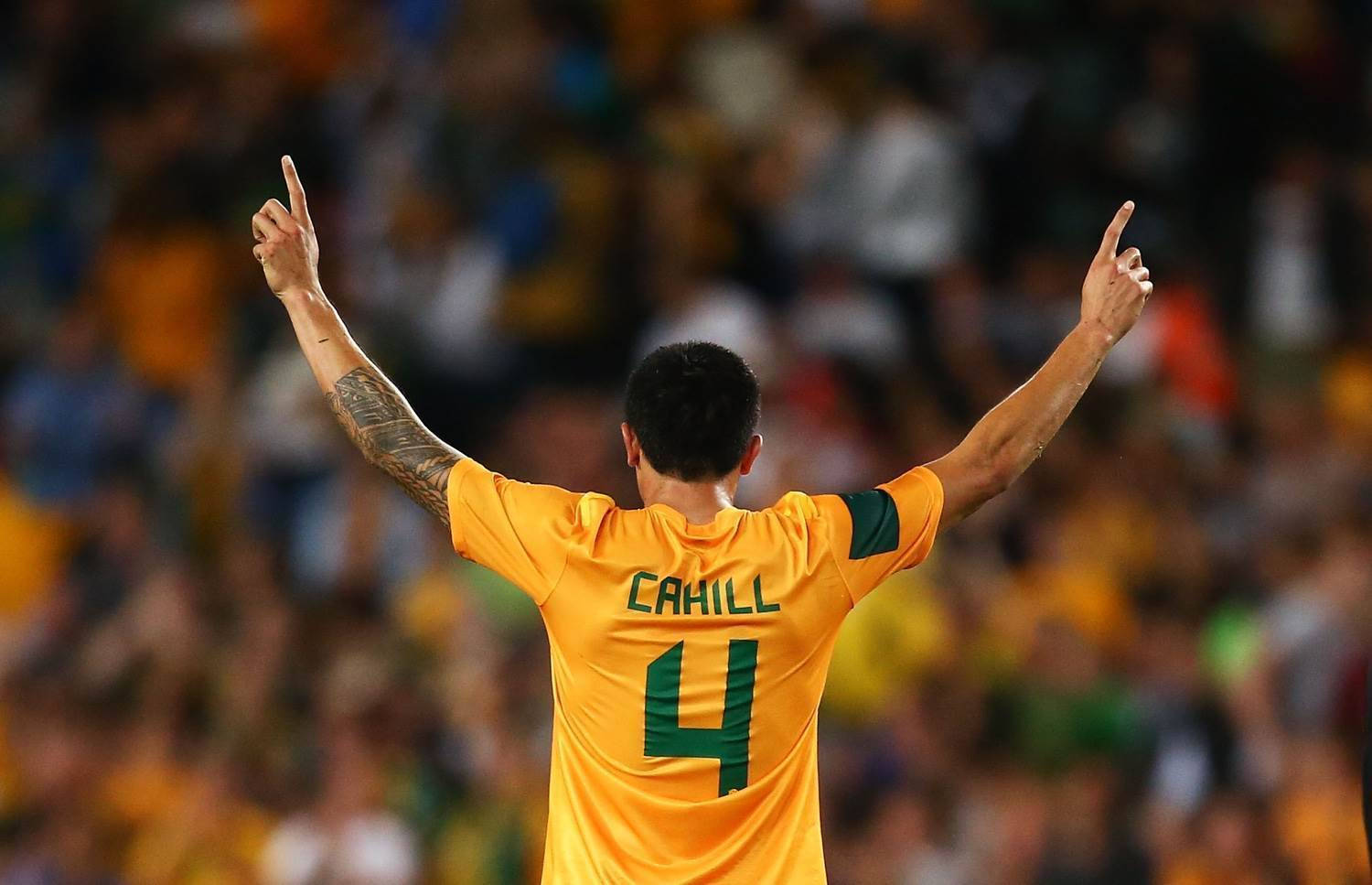 Echipa Națională de Fotbal a Australiei Tim Cahill Lovitură din Spate Fundal