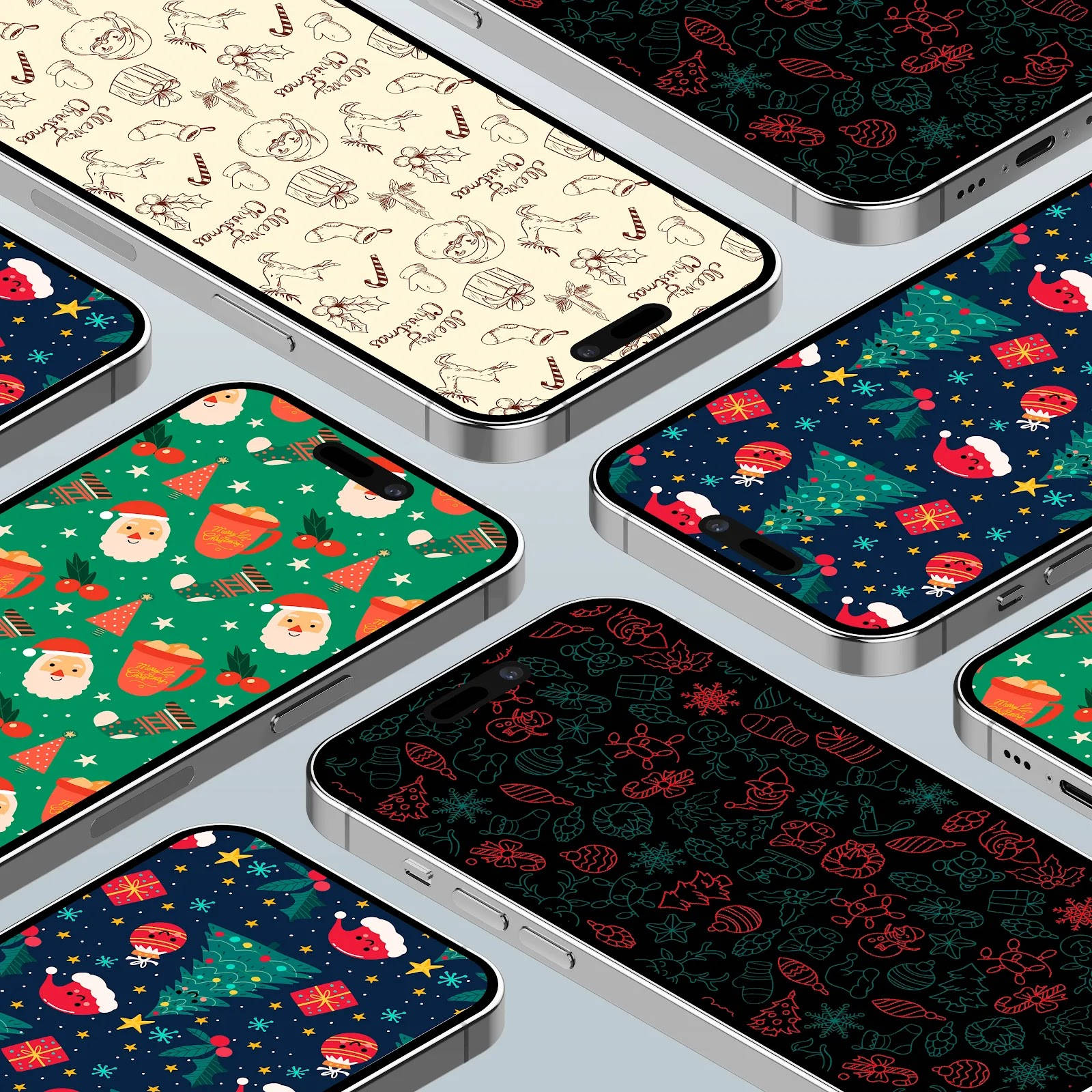 Ecran iPhone Preppy de Crăciun Fundal