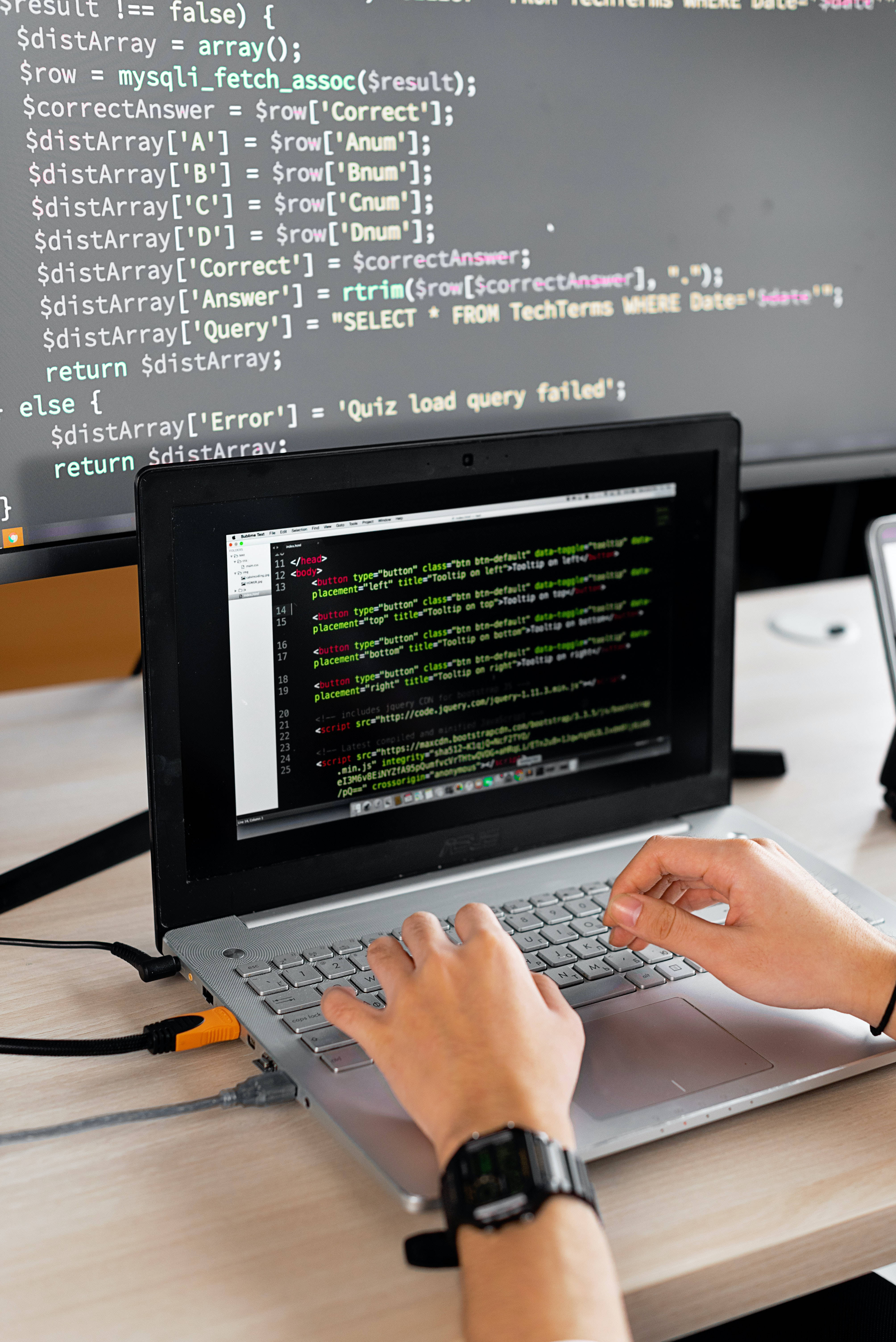 Ecranul de Calculator al Programatorului Fundal