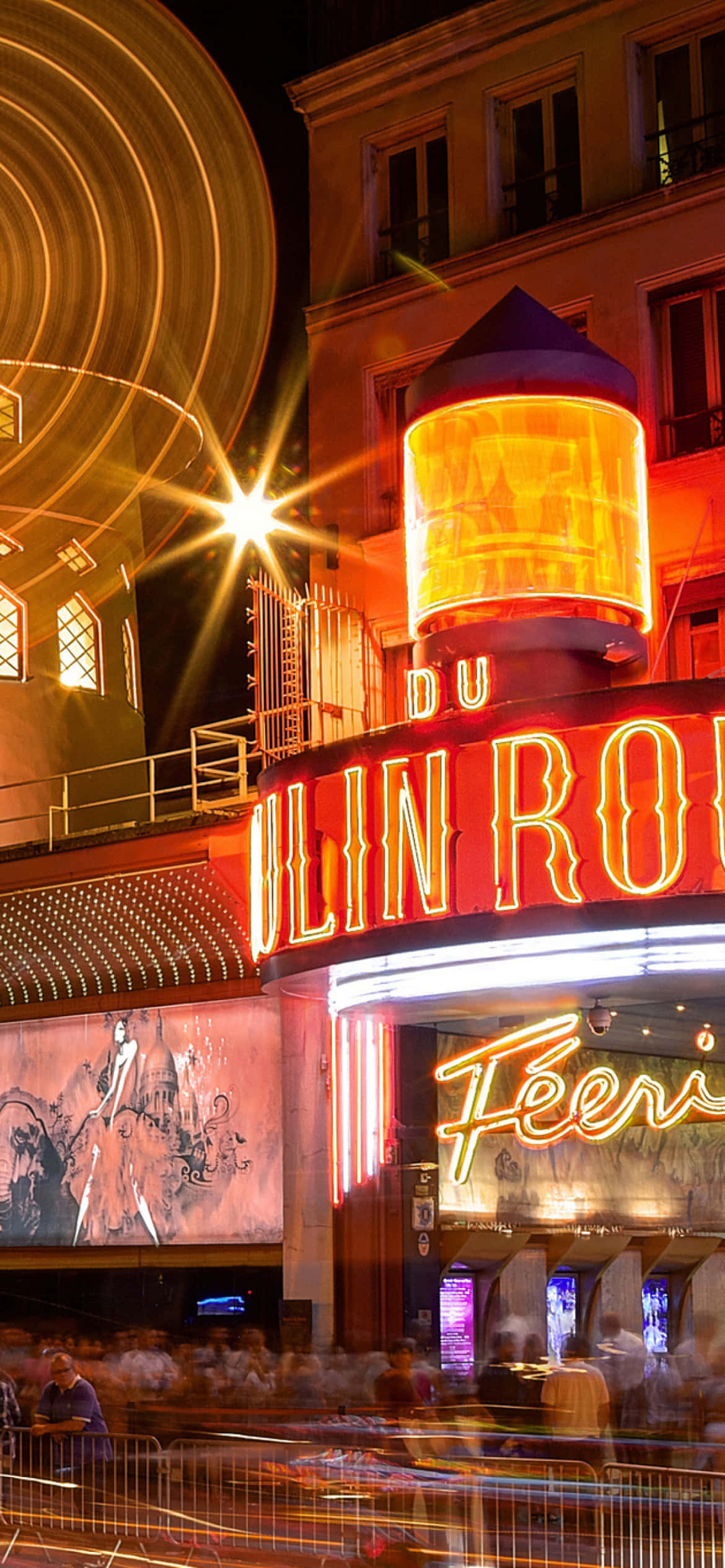 Efect de Urme Luminoase Moulin Rouge Fundal