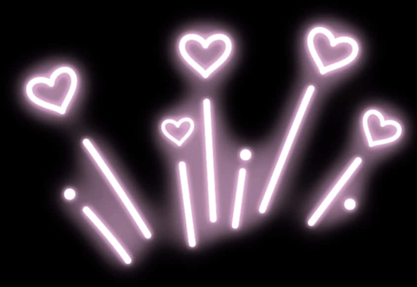 Efecte de lumină cu inimă neon Fundal