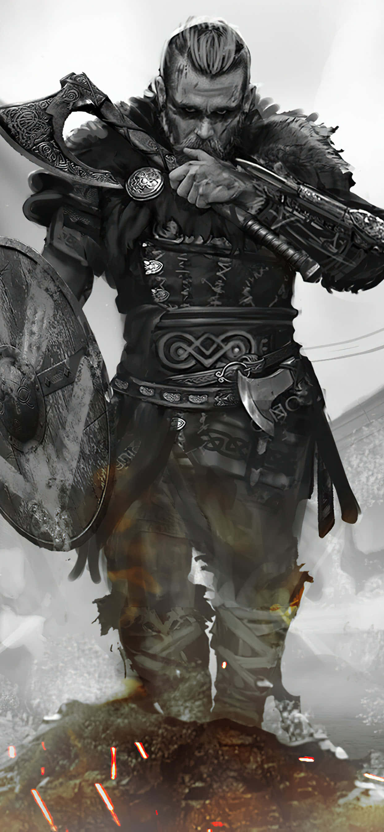 Eivor Axe And Shield iPhone Xs Max Assassin's Creed Valhalla Background Fundal